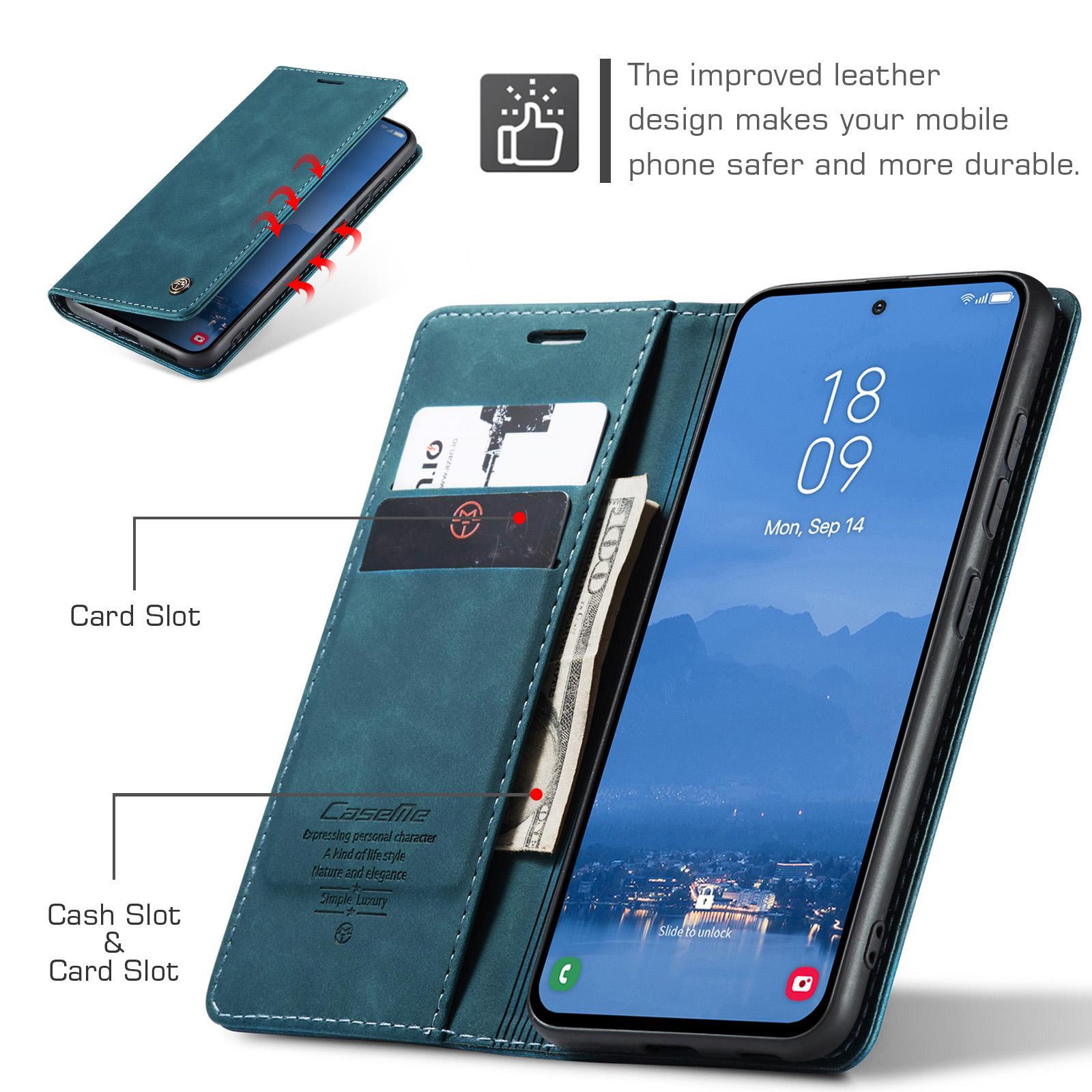 For Samsung Galaxy S25 5G CaseMe 013 Multifunctional Horizontal Flip Leather Phone CaseBlue
