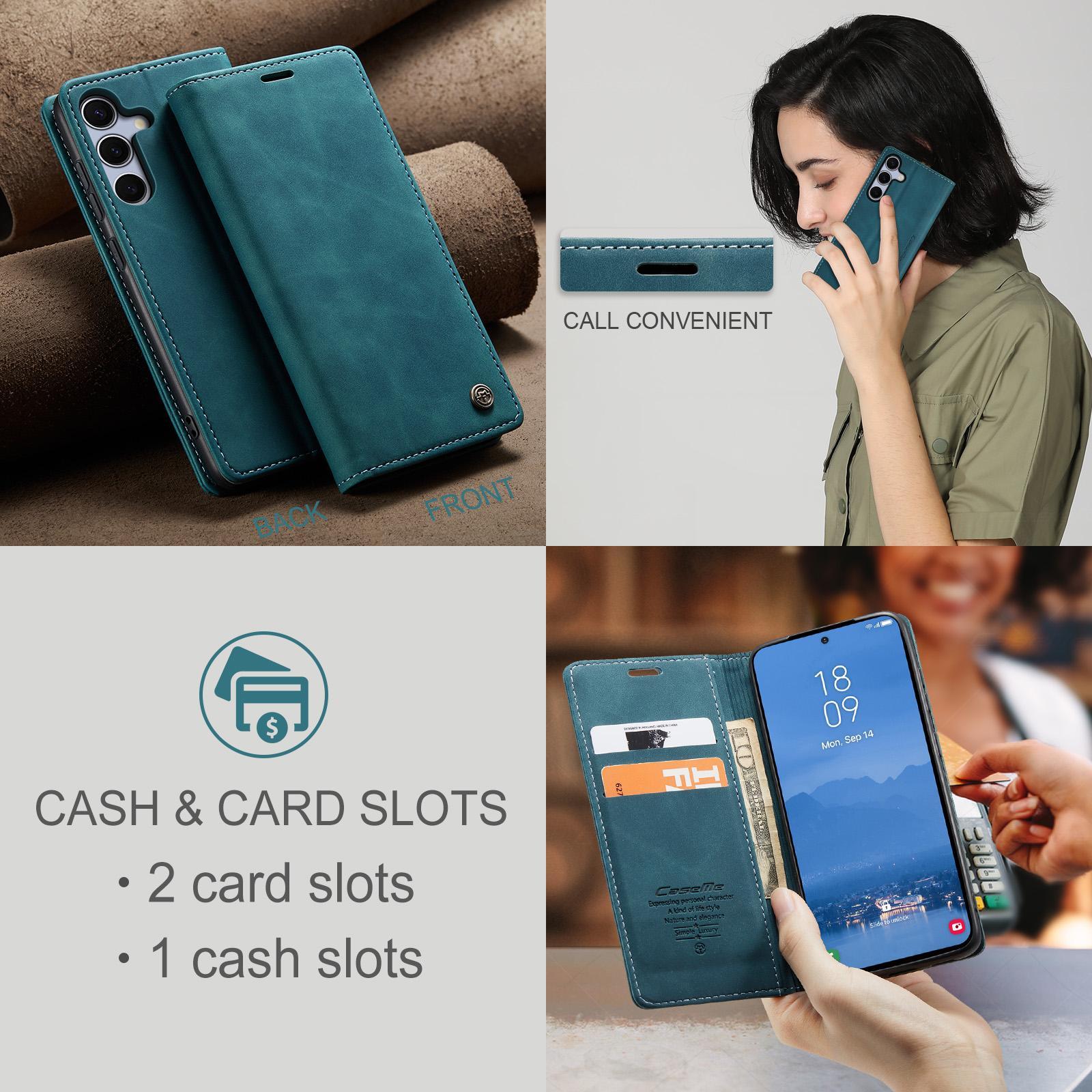 For Samsung Galaxy S25 5G CaseMe 013 Multifunctional Horizontal Flip Leather Phone CaseBlue