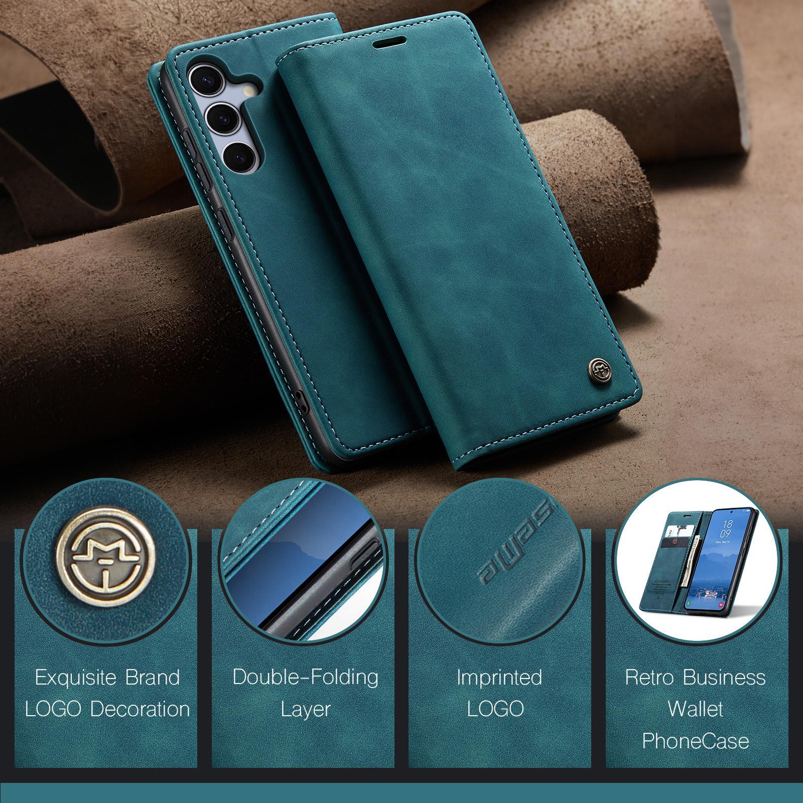 For Samsung Galaxy S25 5G CaseMe 013 Multifunctional Horizontal Flip Leather Phone CaseBlue