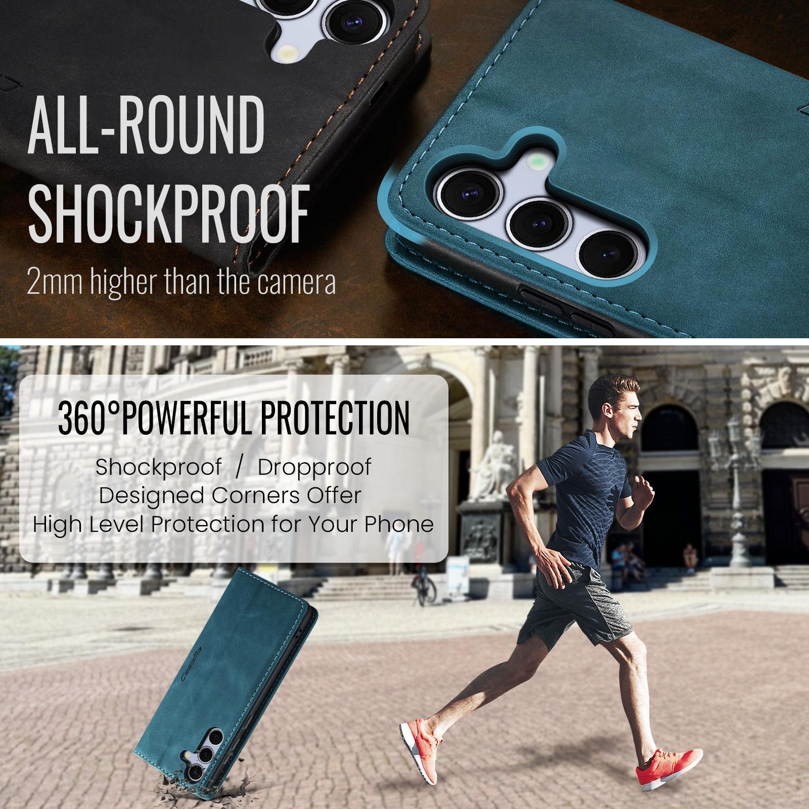 For Samsung Galaxy S25 5G CaseMe 013 Multifunctional Horizontal Flip Leather Phone CaseBlue