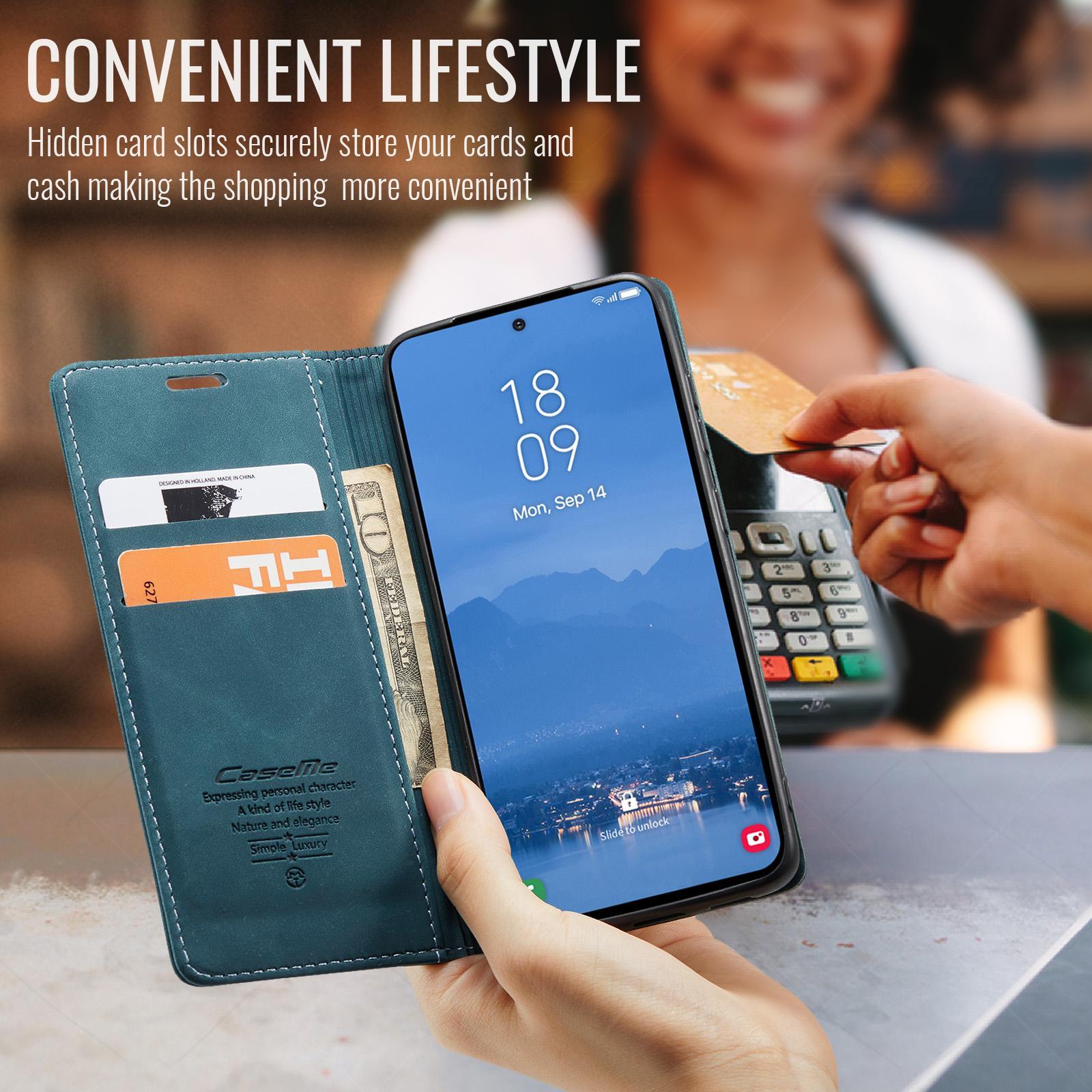 For Samsung Galaxy S25 5G CaseMe 013 Multifunctional Horizontal Flip Leather Phone CaseBlue