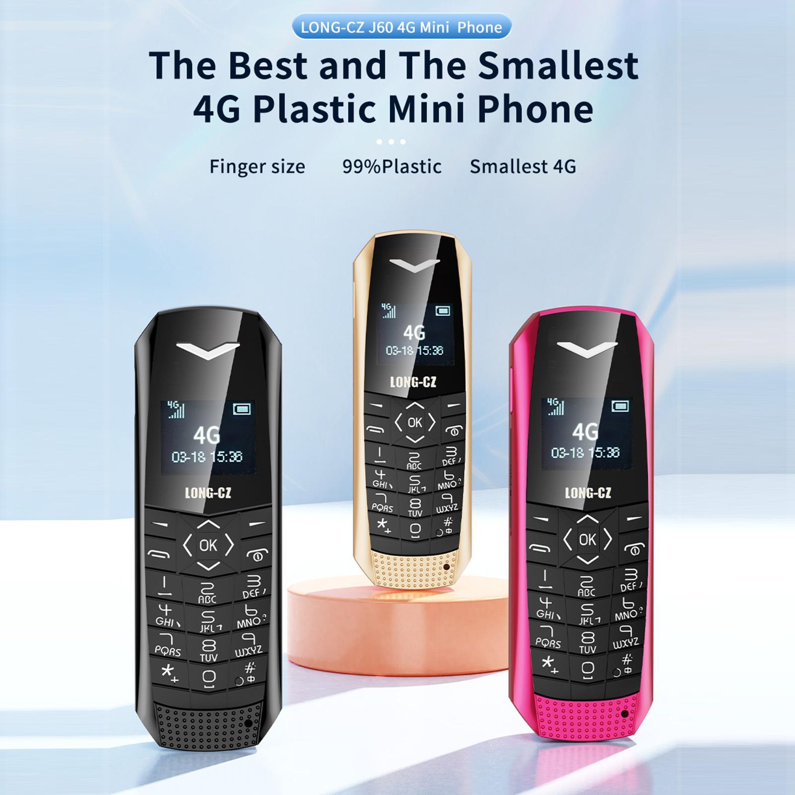 LONG-CZ J60 4G Mini Phone, 1.77 inch Unisoc T107, 21 Keys, Network: 4G, Single SIM Black