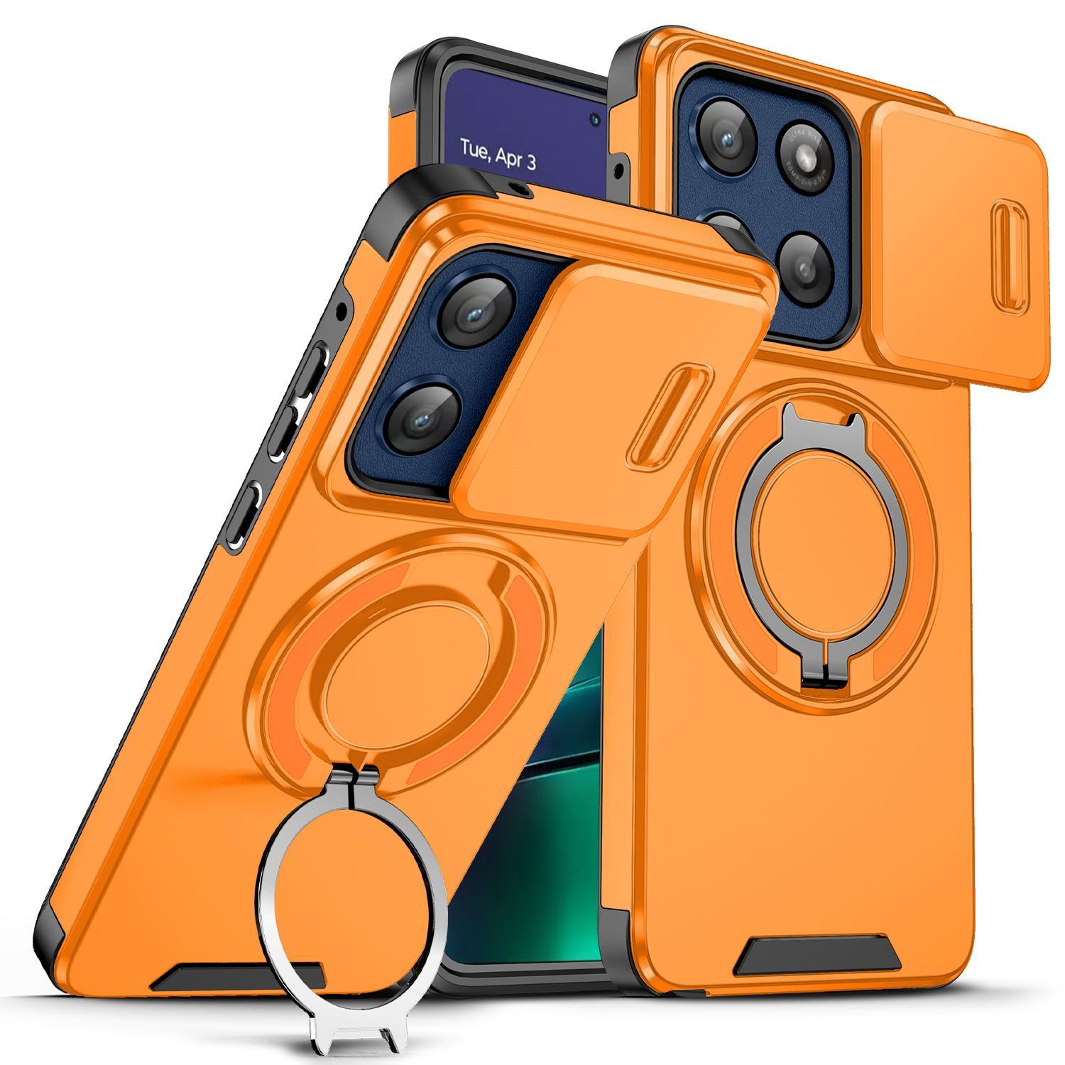 For Motorola Moto G Stylus 5G 2025 Sliding Camshield Ring Holder Phone CaseOrange