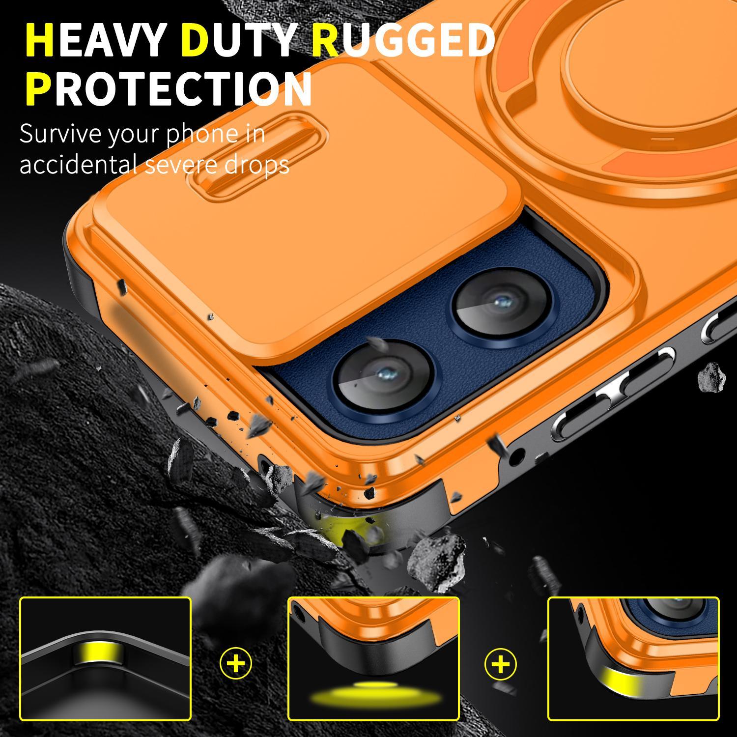For Motorola Moto G Stylus 5G 2025 Sliding Camshield Ring Holder Phone CaseOrange