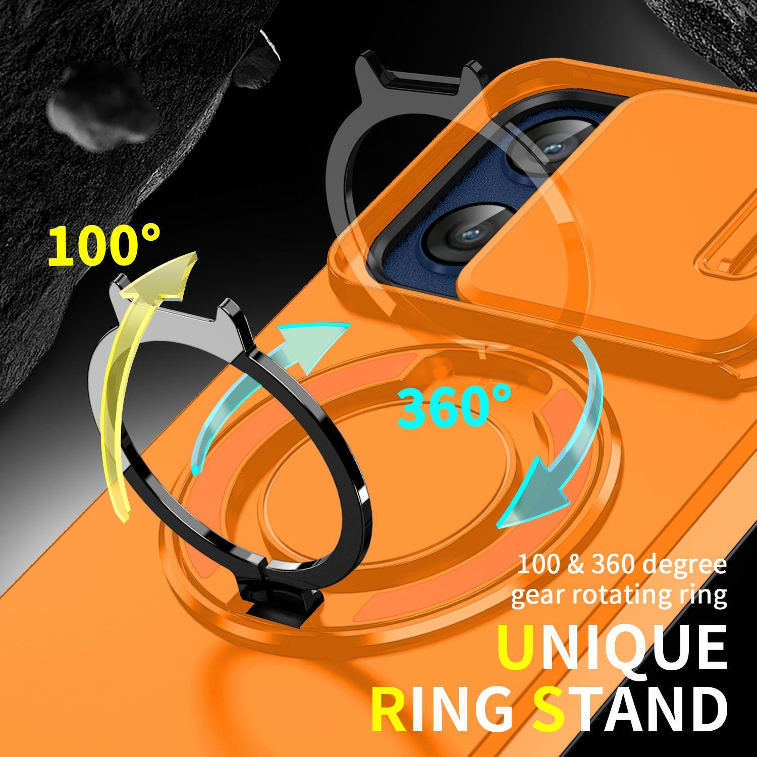 For Motorola Moto G Stylus 5G 2025 Sliding Camshield Ring Holder Phone CaseOrange