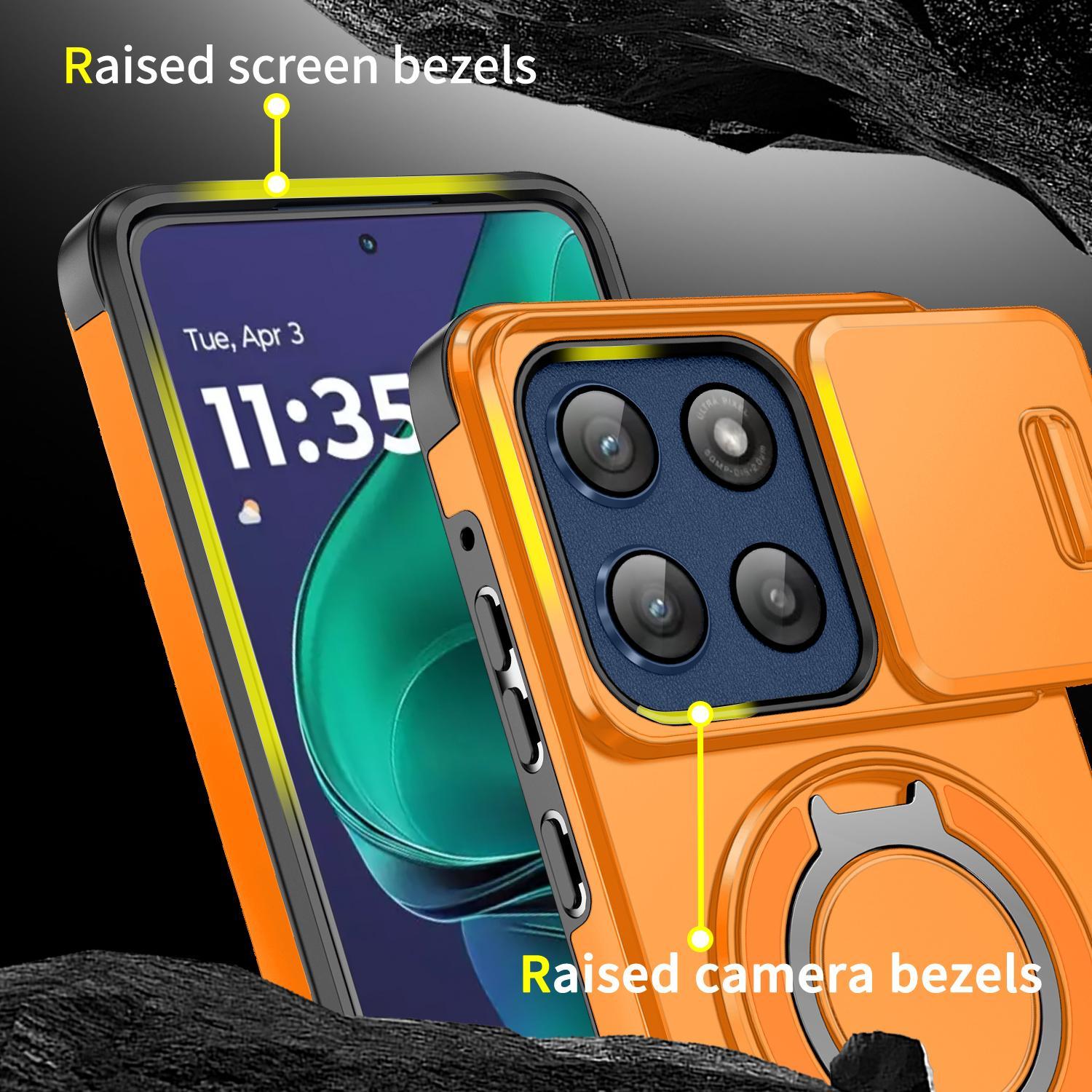 For Motorola Moto G Stylus 5G 2025 Sliding Camshield Ring Holder Phone CaseOrange