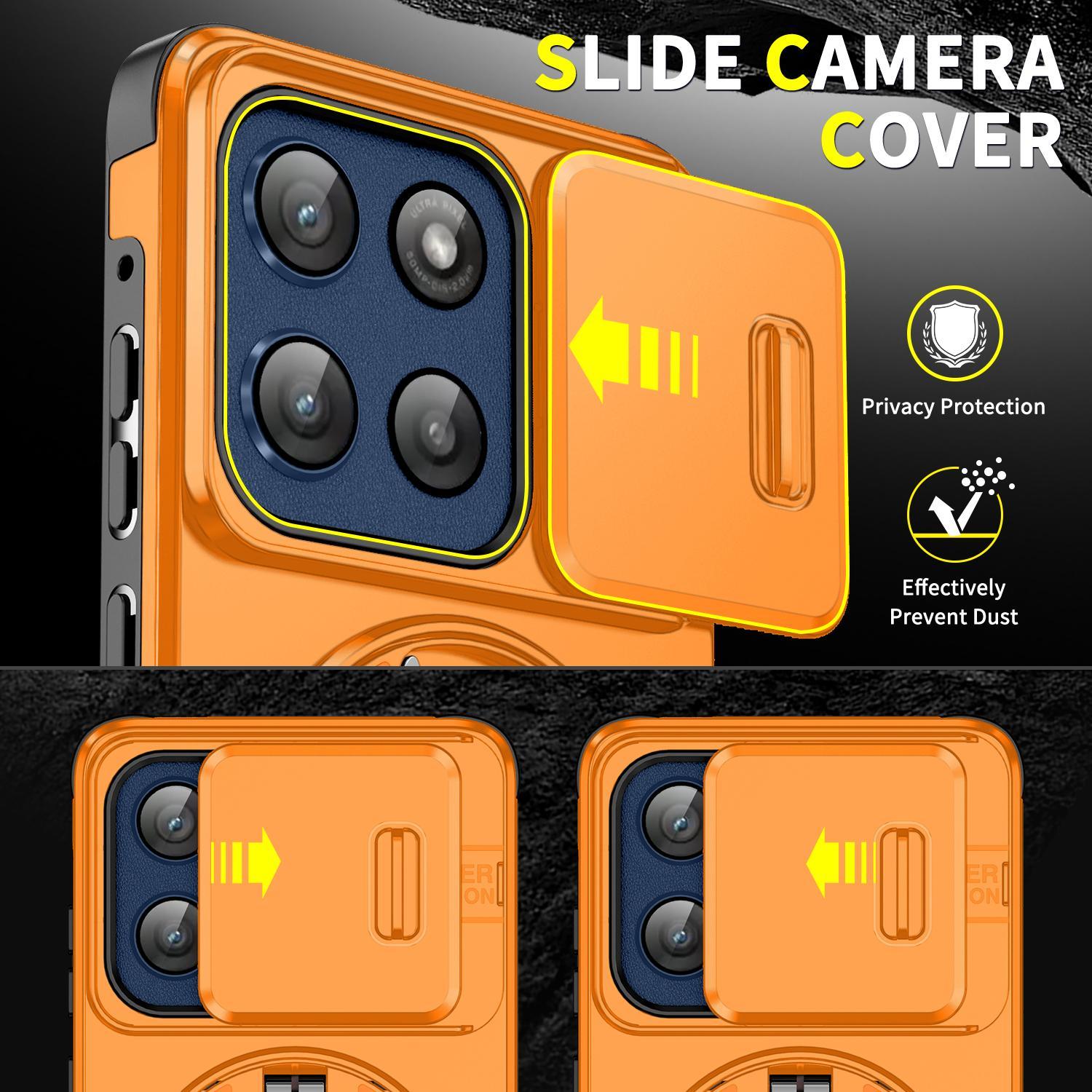 For Motorola Moto G Stylus 5G 2025 Sliding Camshield Ring Holder Phone CaseOrange