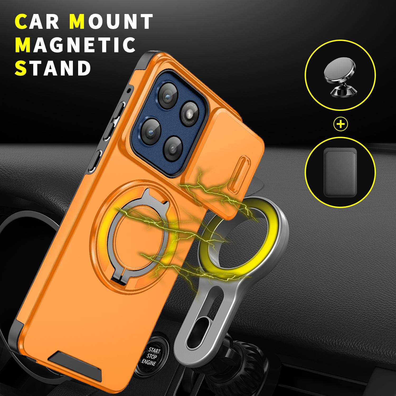 For Motorola Moto G Stylus 5G 2025 Sliding Camshield Ring Holder Phone CaseOrange
