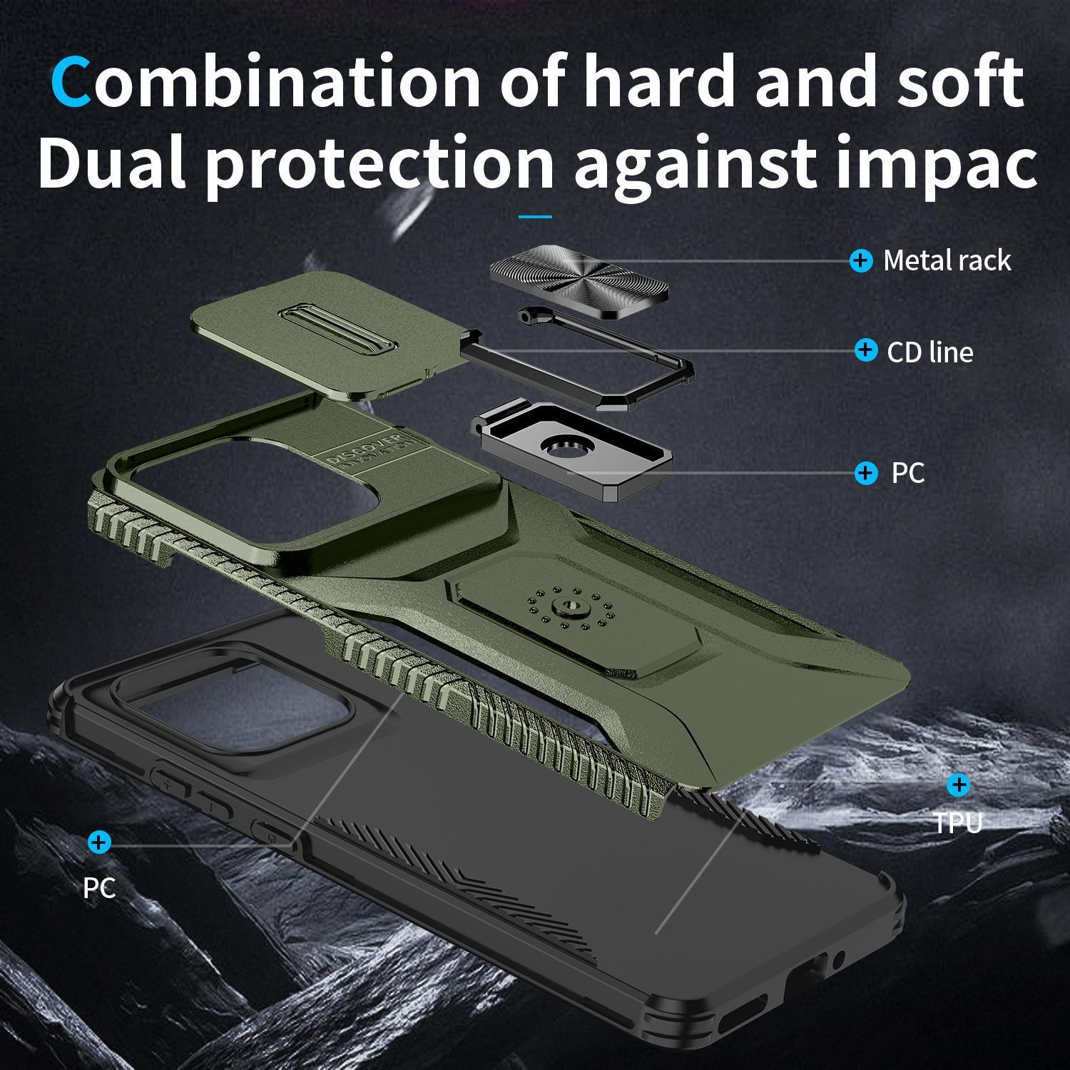 For Motorola Edge 5G 2025 Sliding Camshield Holder Phone CaseAlpine Green