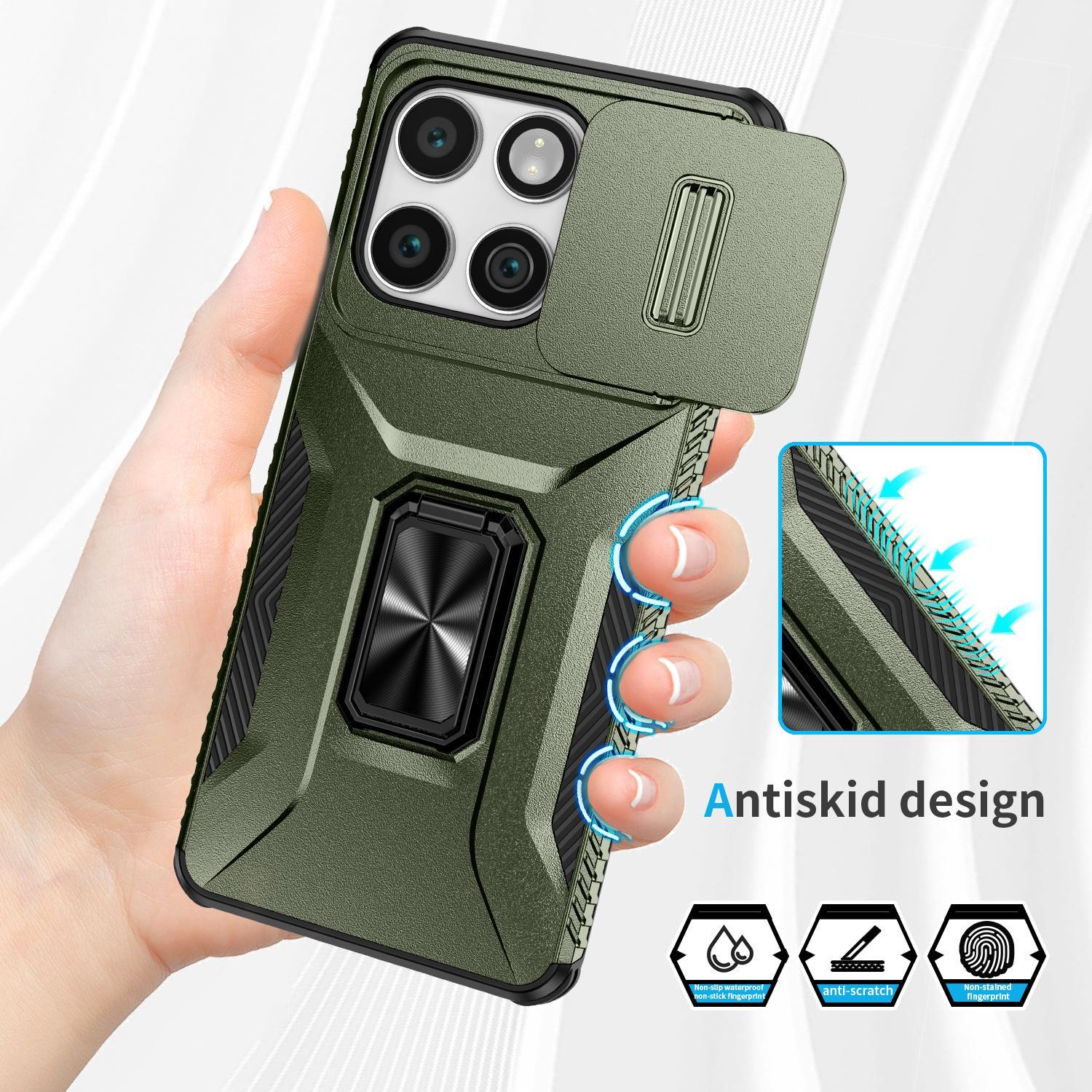 For Motorola Edge 5G 2025 Sliding Camshield Holder Phone CaseAlpine Green