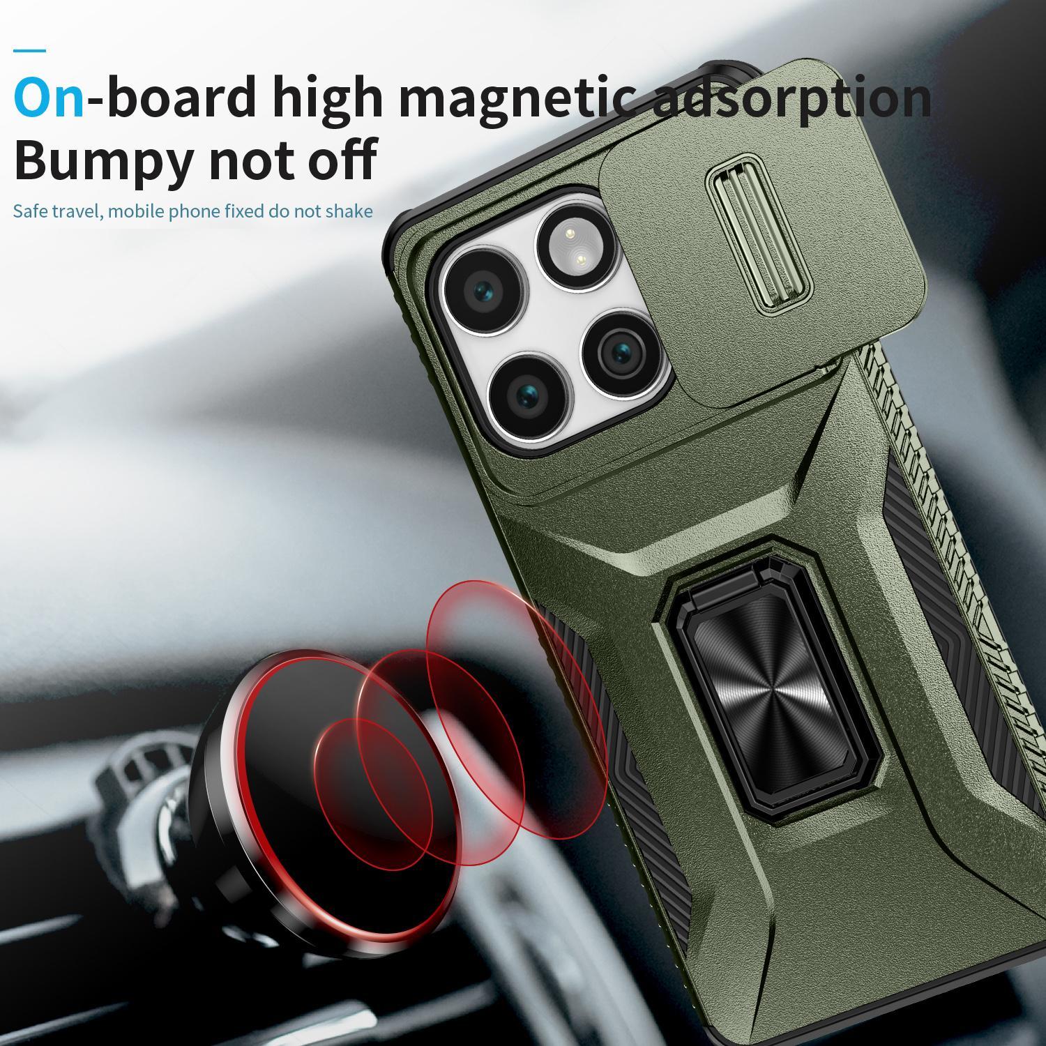 For Motorola Edge 5G 2025 Sliding Camshield Holder Phone CaseAlpine Green