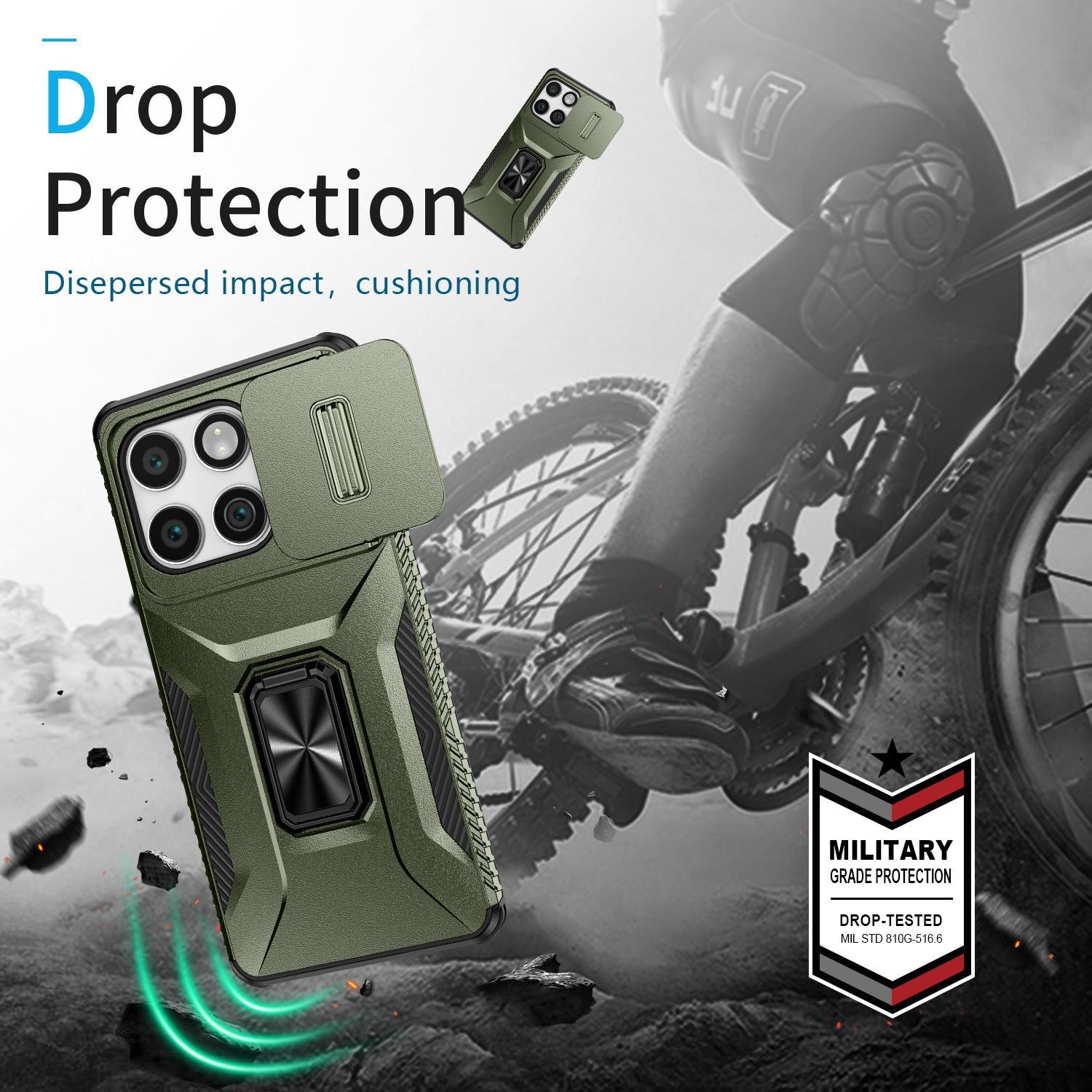 For Motorola Edge 5G 2025 Sliding Camshield Holder Phone CaseAlpine Green