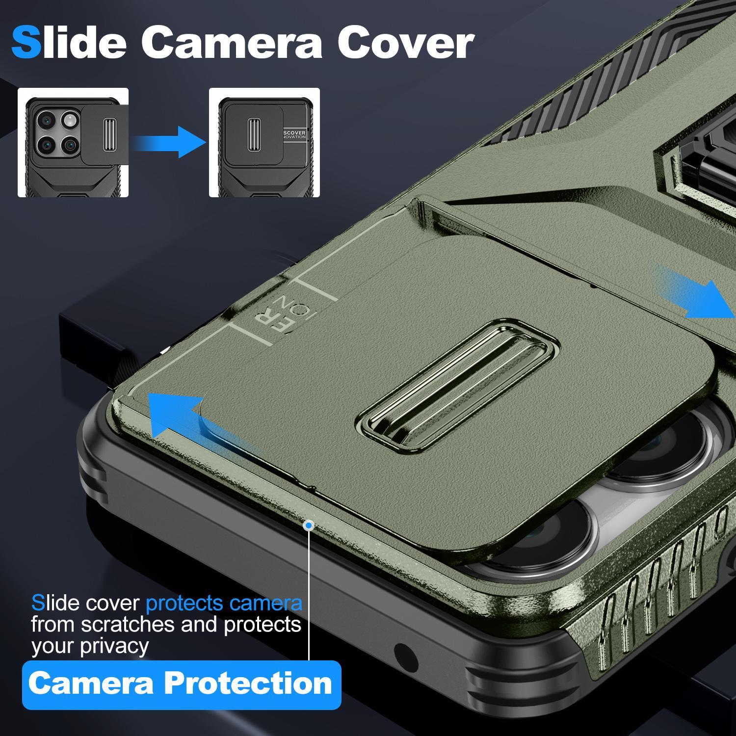 For Motorola Edge 5G 2025 Sliding Camshield Holder Phone CaseAlpine Green