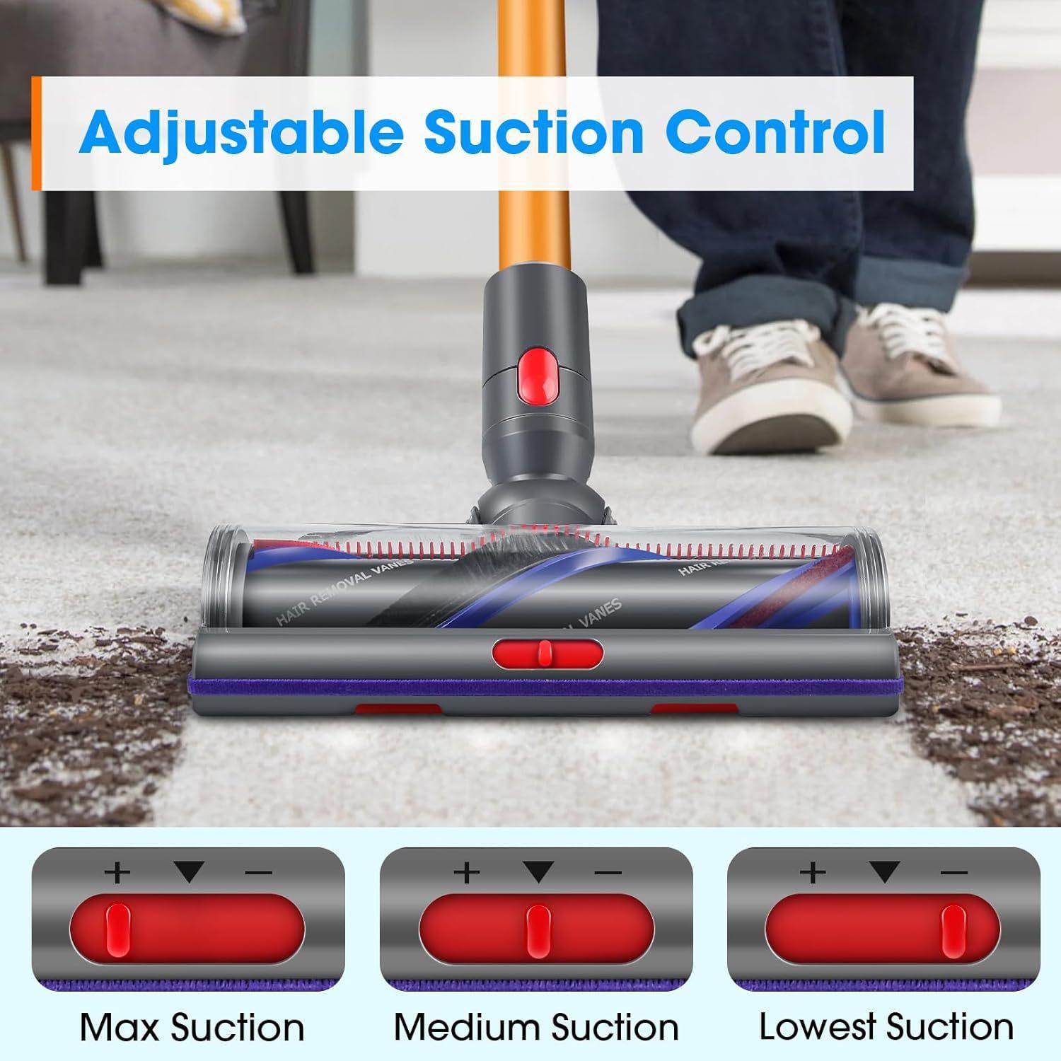 100W High-Torque Brush Head For Dyson V7-V8-V10-V11-V15 Vacuum Cleaner Adjustable Suction Power