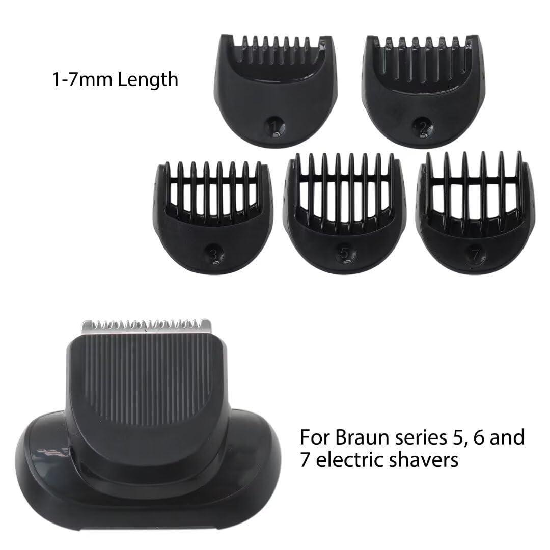 For Braun Series 5-6-7 Shaver Replacement Trimmer Attachment Kit With 5 Guiding CombsBlack