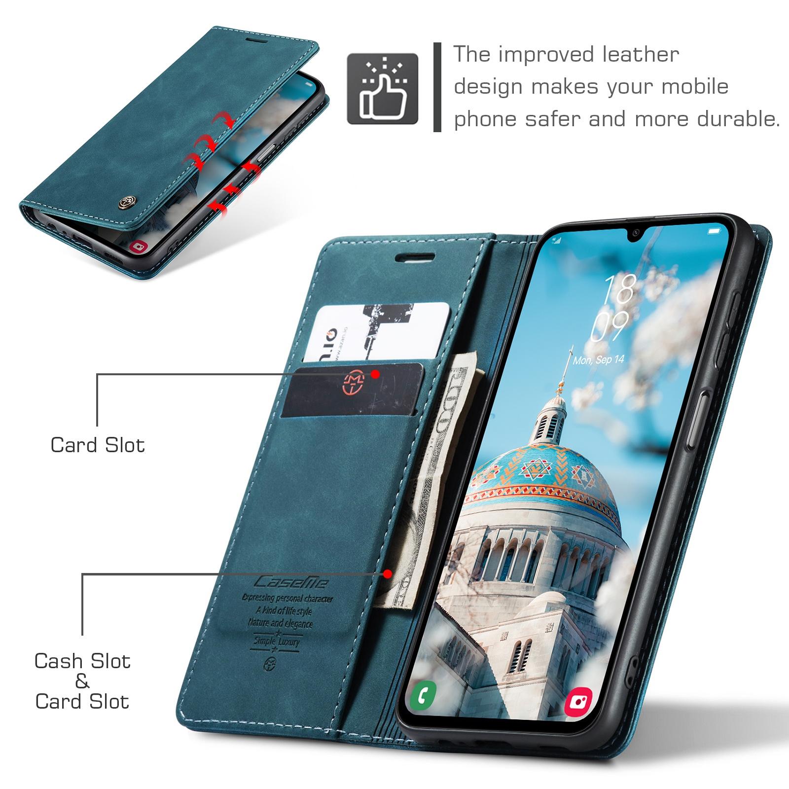 For Samsung Galaxy A15 5G CaseMe 013 Multifunctional Horizontal Flip Leather Phone CaseBlue