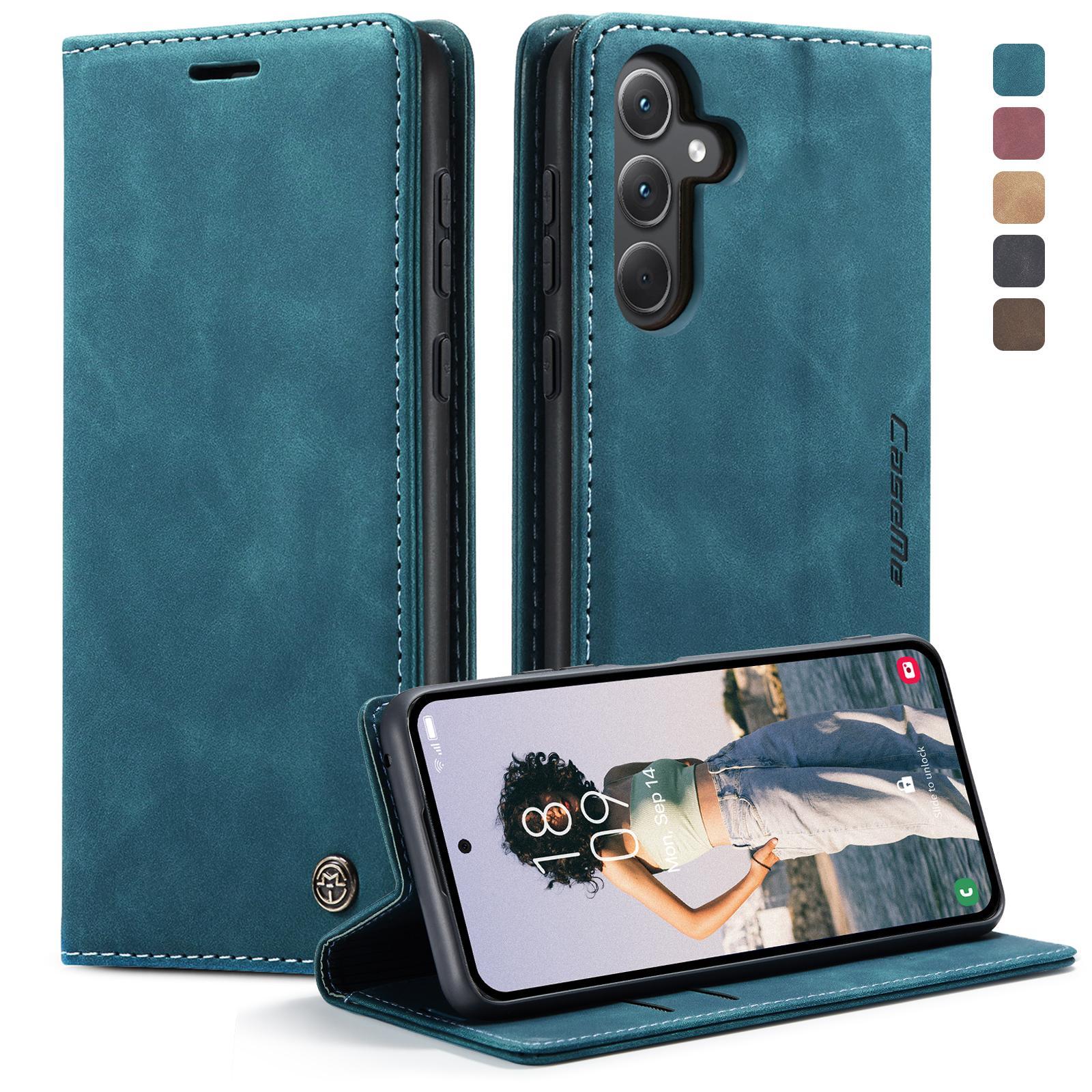 For Samsung Galaxy A15 5G CaseMe 013 Multifunctional Horizontal Flip Leather Phone CaseBlue