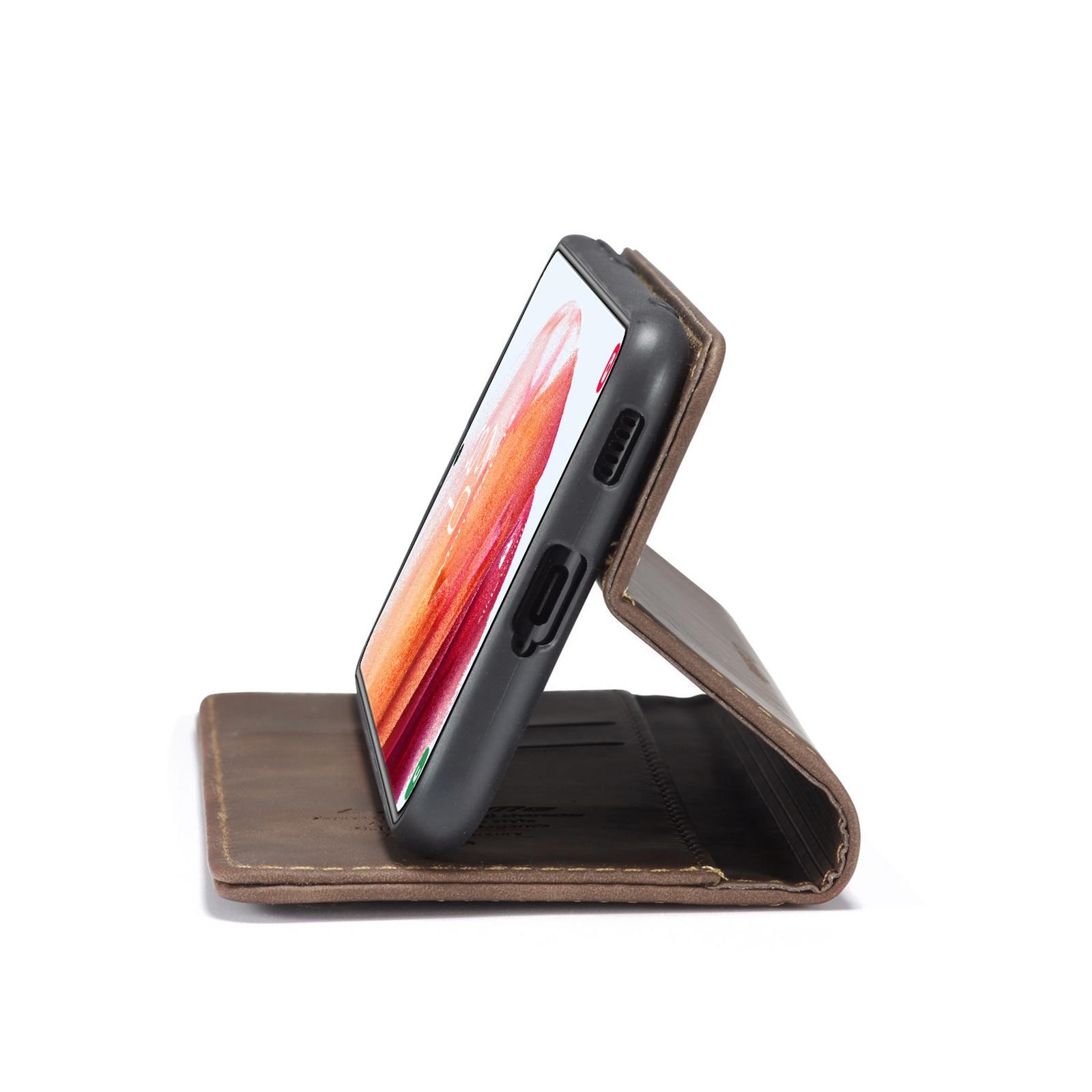 For Samsung Galaxy S21+ 5G CaseMe 013 Multifunctional Horizontal Flip Leather Case with Holder & Card Slot & WalletCoffee