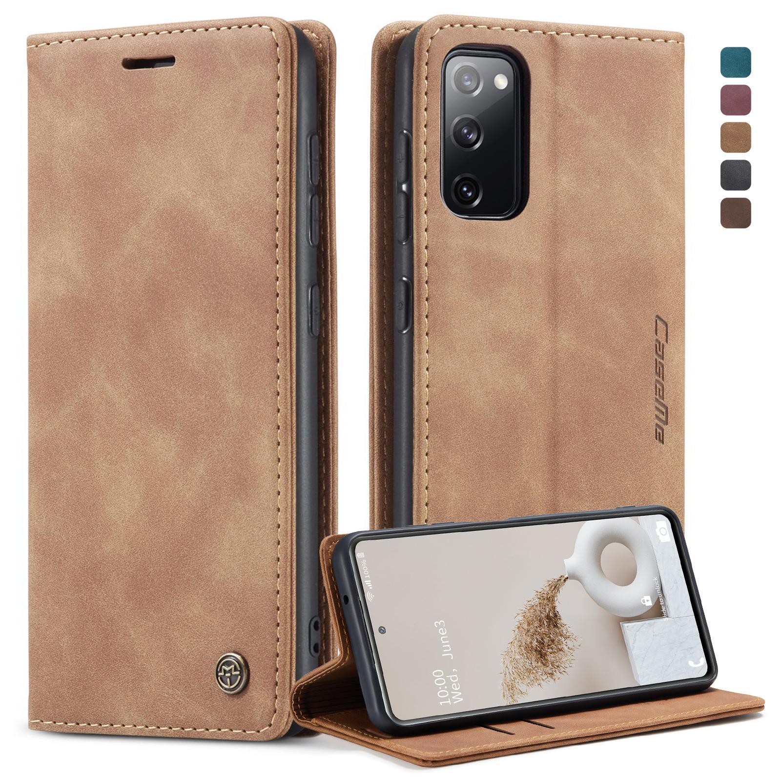 For Samsung Galaxy S21 FE CaseMe 013 Multifunctional Horizontal Flip Leather Case, with Card Slot & Holder & WalletCoffee