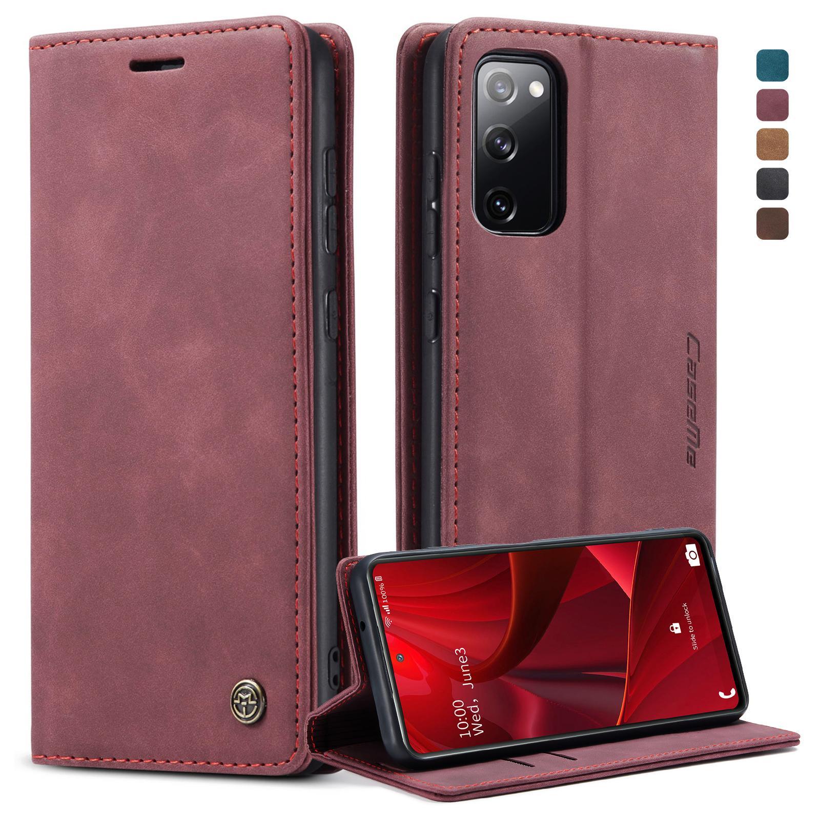 For Samsung Galaxy S21 FE CaseMe 013 Multifunctional Horizontal Flip Leather Case, with Card Slot & Holder & WalletCoffee
