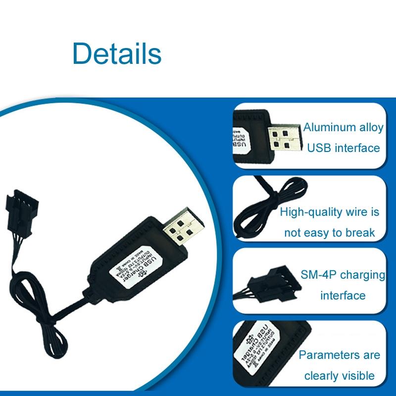 7.4V 18650 Lithium Battery USB Charging CableSM-4P