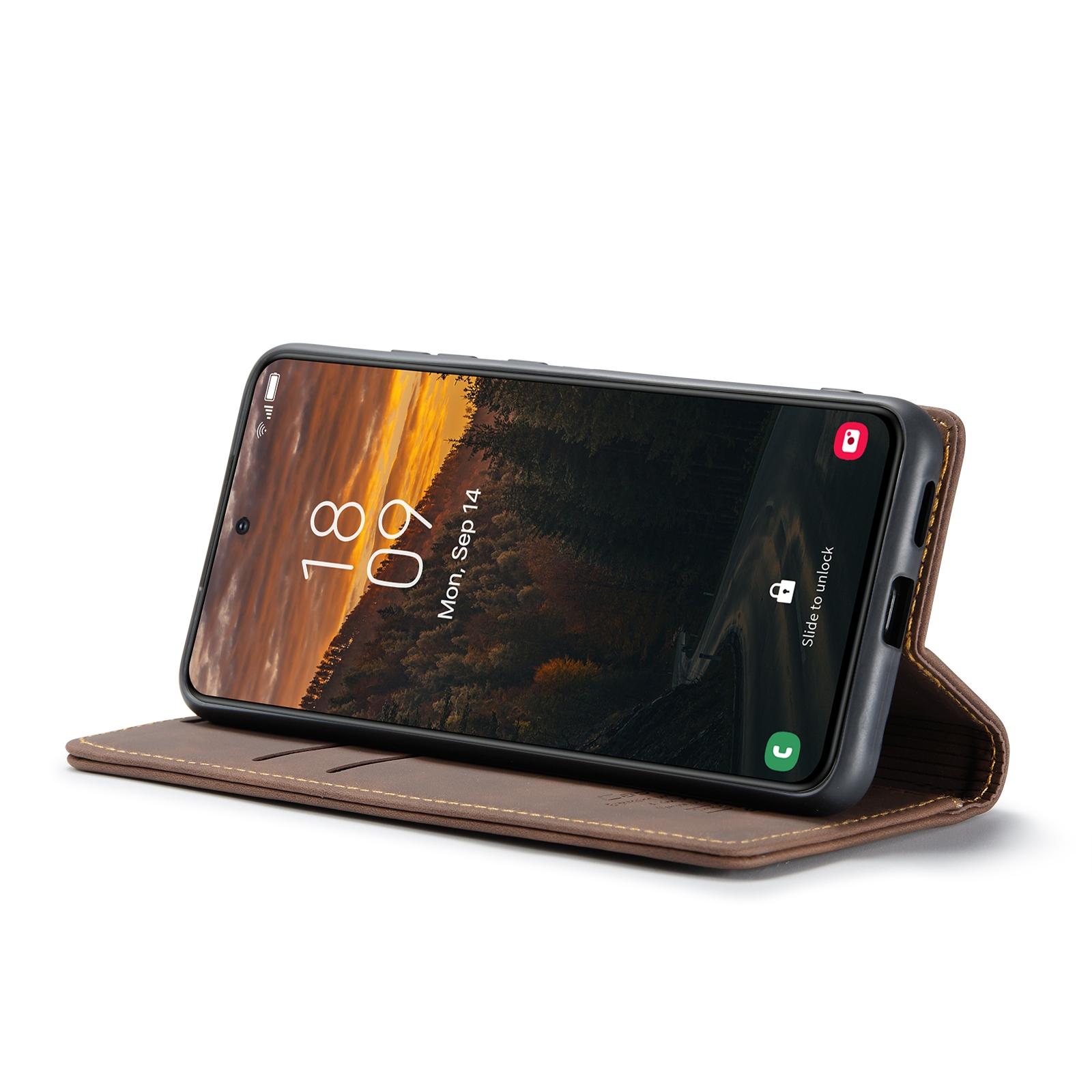 For Samsung Galaxy S24 FE 5G CaseMe 013 Multifunctional Horizontal Flip Leather Phone CaseCoffee