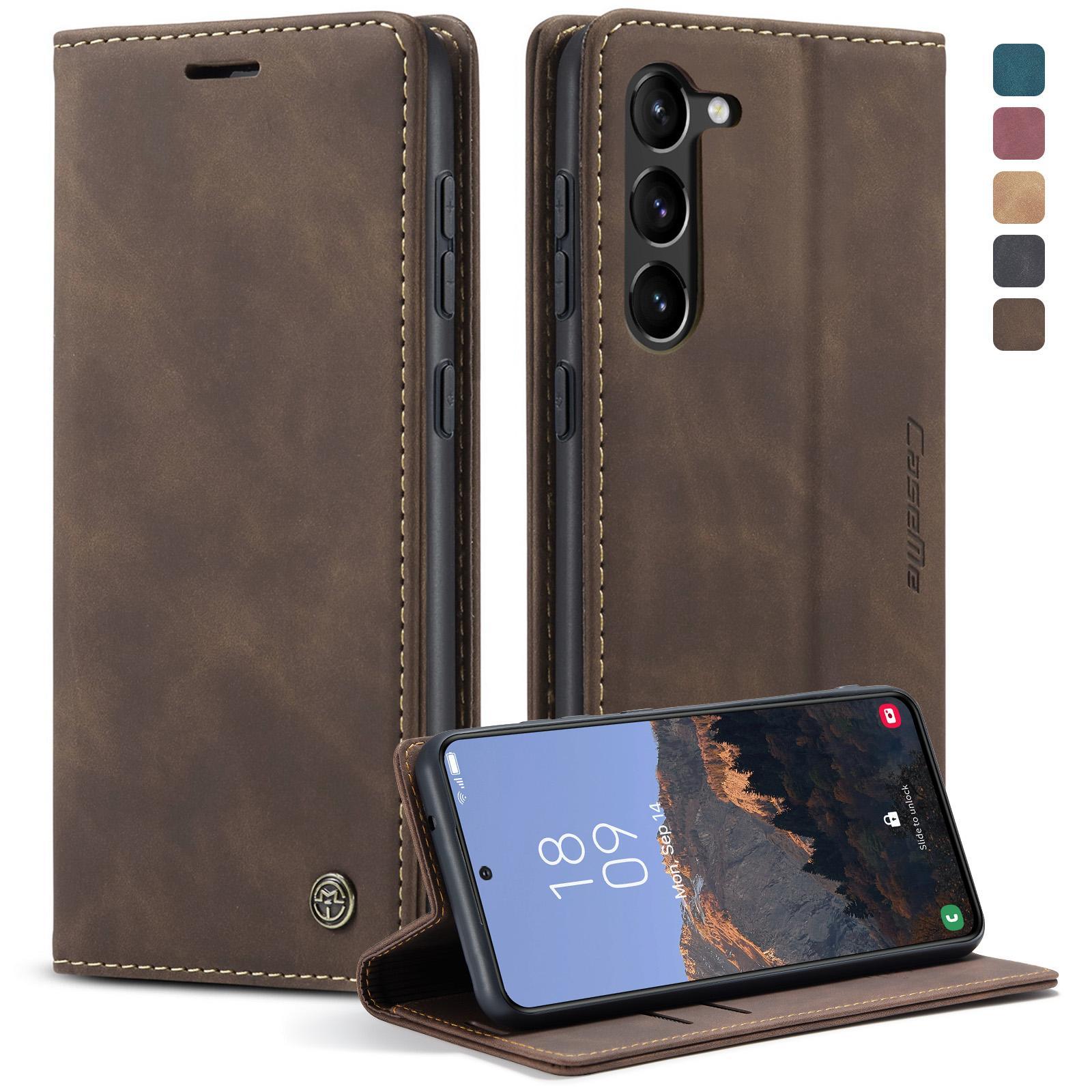 For Samsung Galaxy S21 FE CaseMe 013 Multifunctional Horizontal Flip Leather Case, with Card Slot & Holder & WalletCoffee