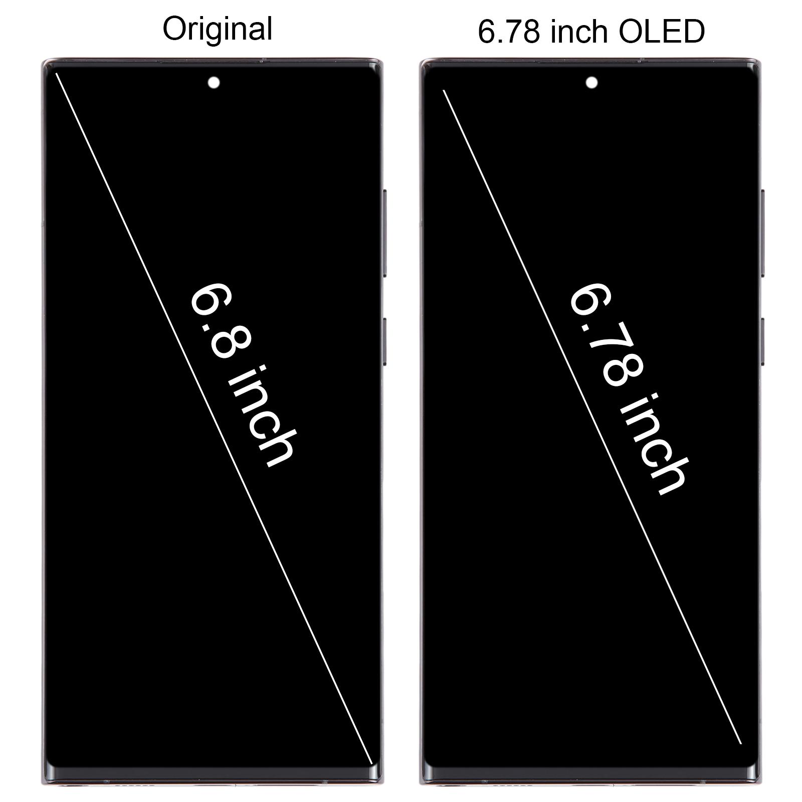 For Samsung Galaxy S22 Ultra 5G SM-S908U US Edition 6.78 inch OLED LCD Screen Digitizer Full Assembly with Frame Black