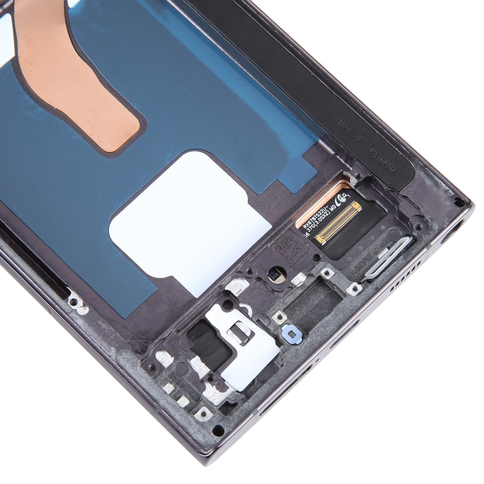 For Samsung Galaxy S22 Ultra 5G SM-S908U US Edition 6.78 inch OLED LCD Screen Digitizer Full Assembly with Frame Black