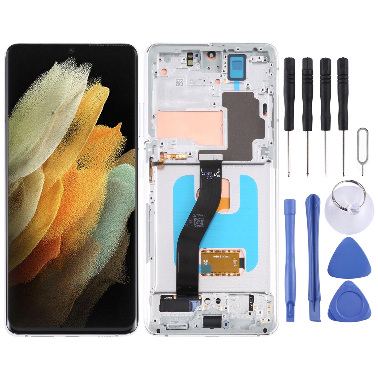 For Samsung Galaxy S22 Ultra 5G SM-S908U US Edition 6.78 inch OLED LCD Screen Digitizer Full Assembly with Frame Black