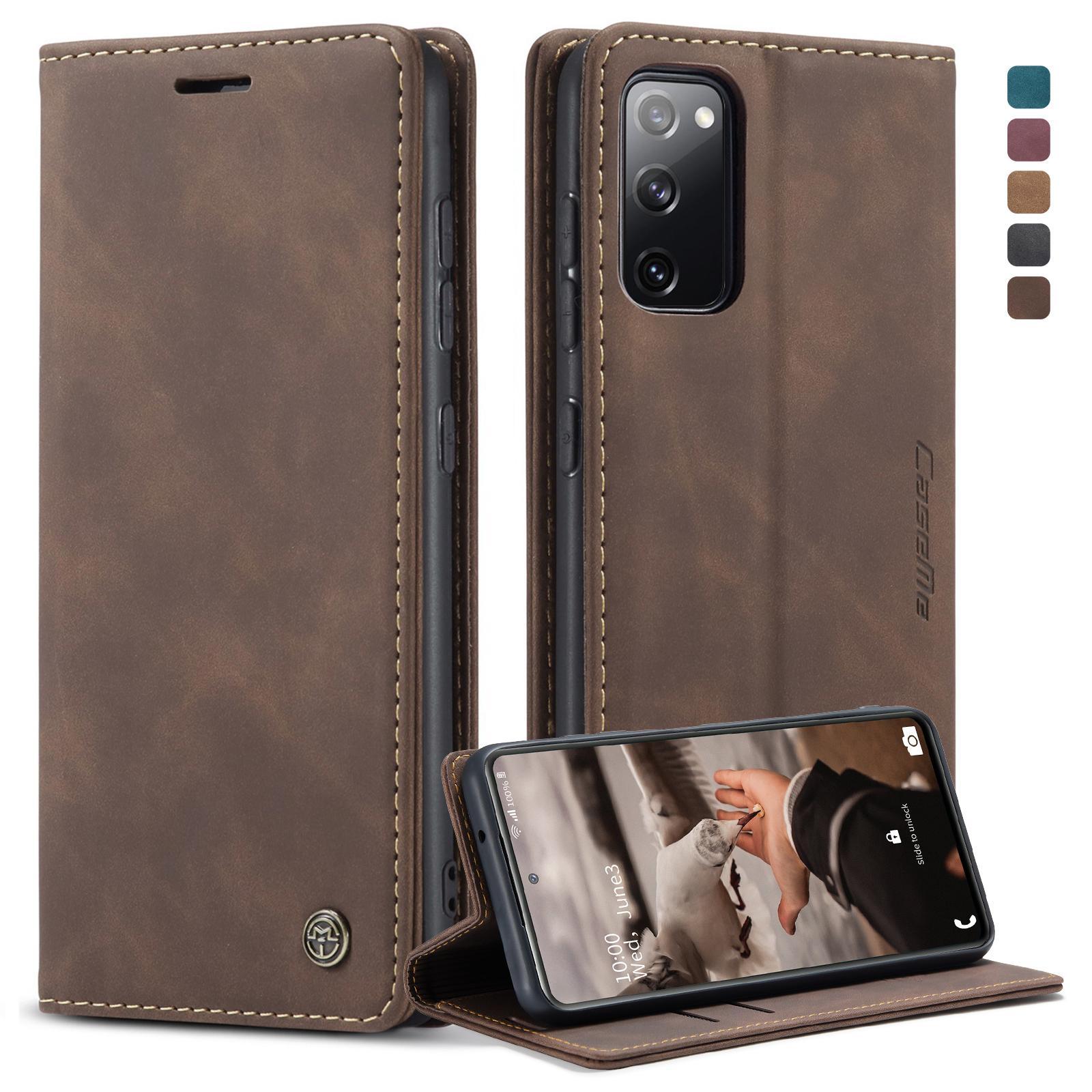 for samsung galaxy s20 fe caseme 013 multifunctional horizontal flip leather case with holder & card slot & walletcoffee