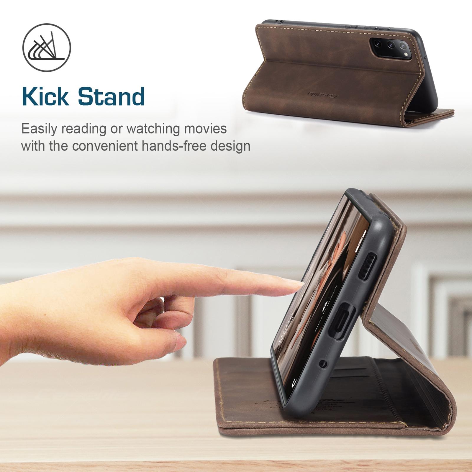 For Samsung Galaxy S20 FE CaseMe 013 Multifunctional Horizontal Flip Leather Case with Holder & Card Slot & WalletCoffee
