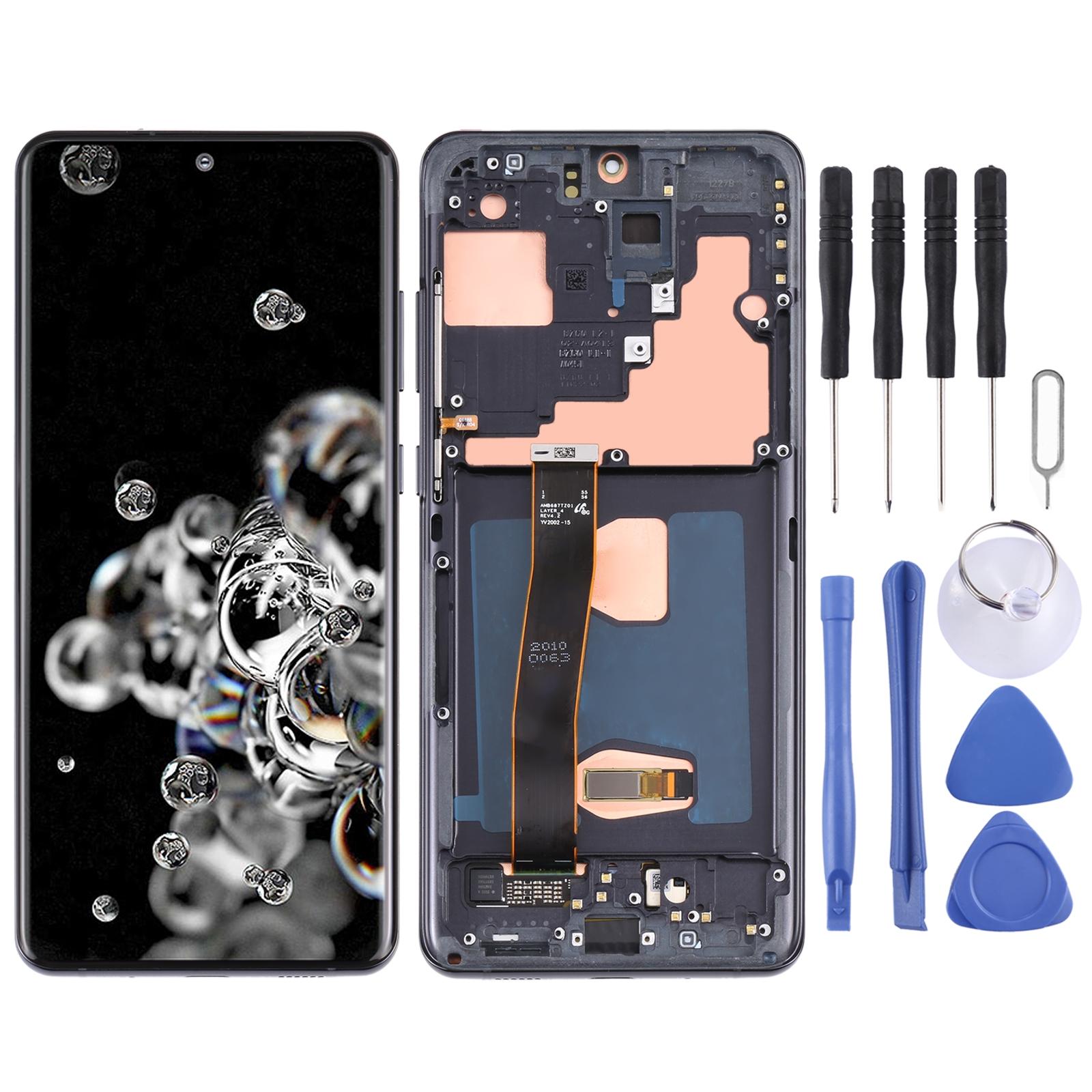 For Samsung Galaxy S22 Ultra 5G SM-S908U US Edition 6.78 inch OLED LCD Screen Digitizer Full Assembly with Frame Black