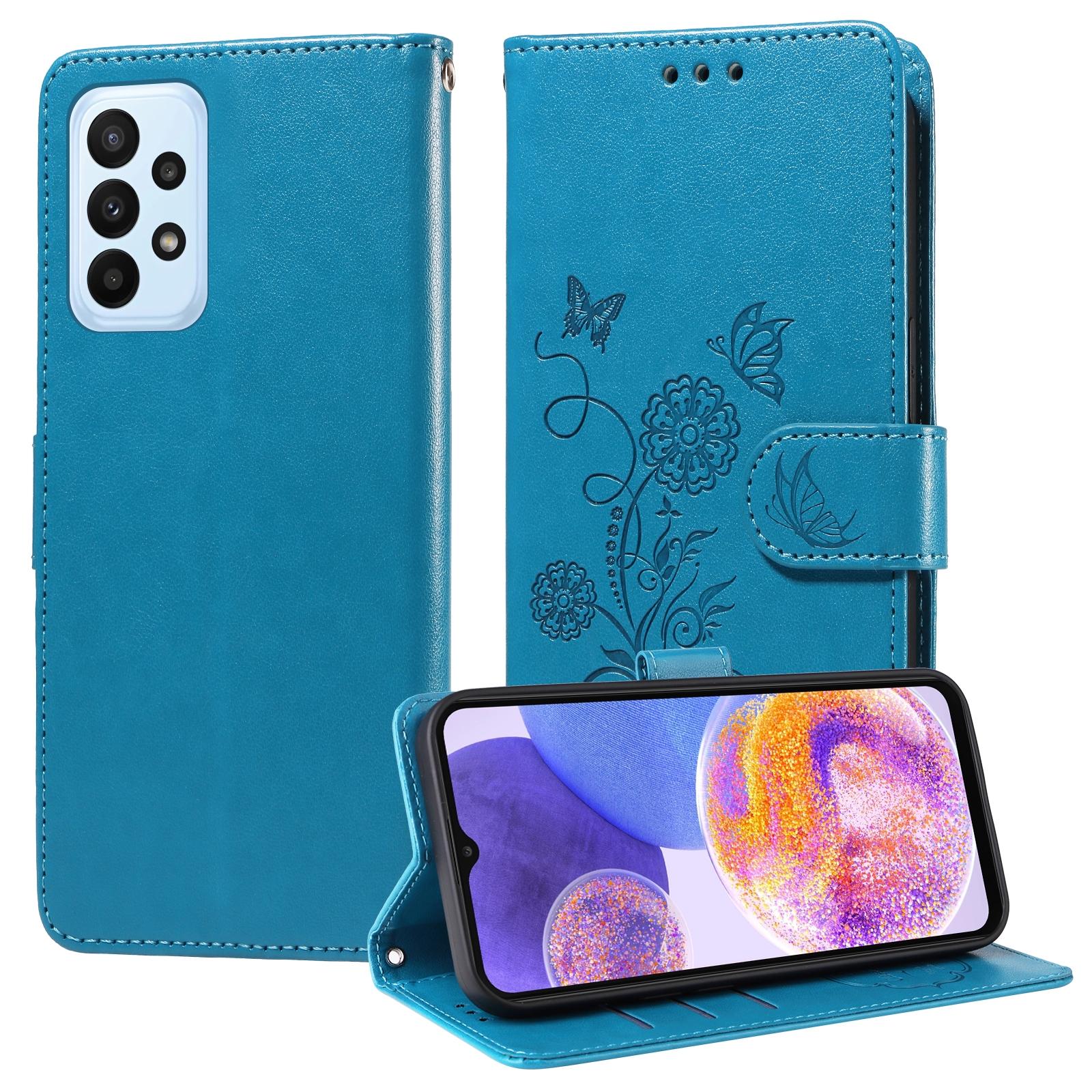 For Samsung Galaxy A17 - A26 - A16 5G Embossed Butterfly Flowers Leather Phone CasePurple