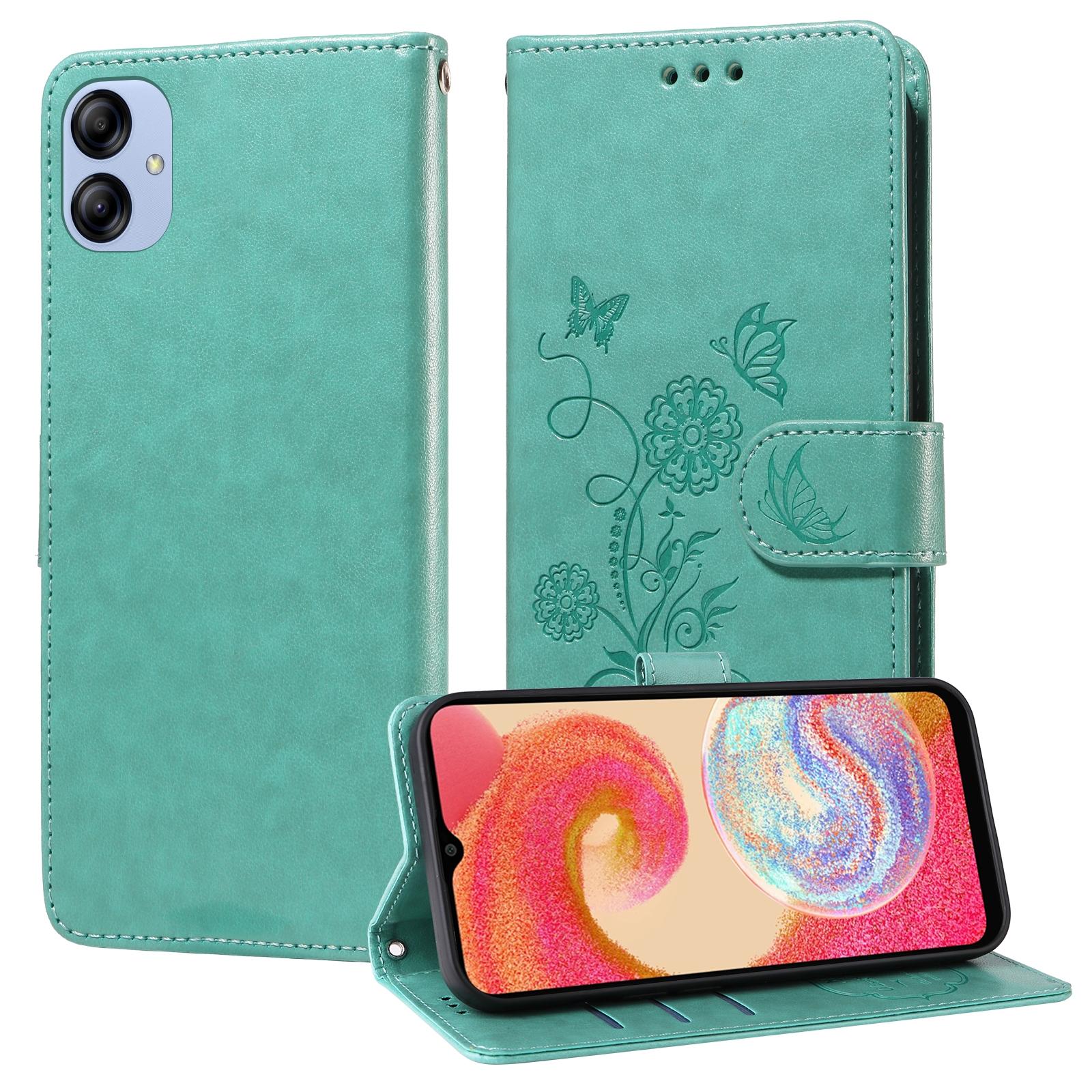 For Samsung Galaxy A17 - A26 - A16 5G Embossed Butterfly Flowers Leather Phone CasePurple
