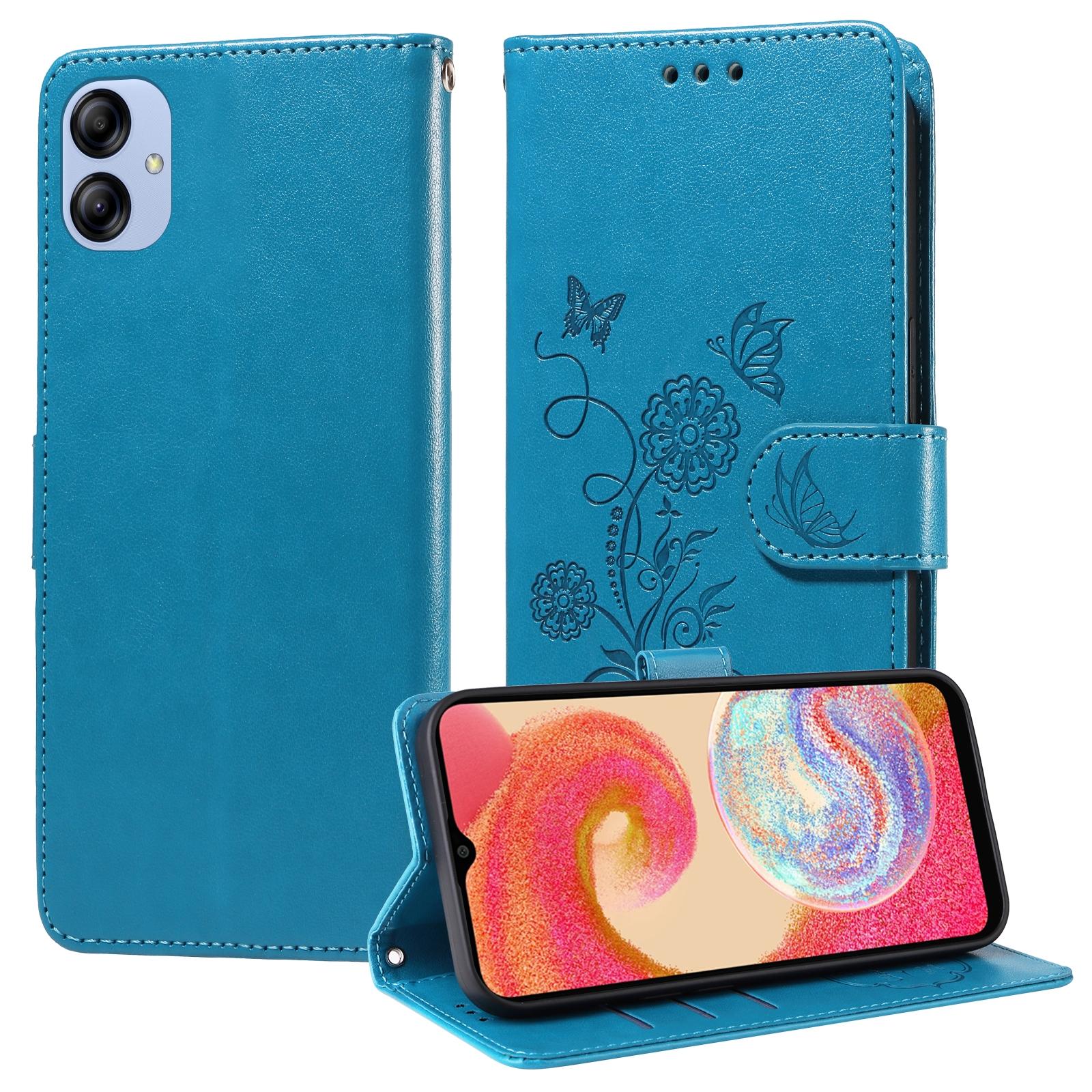 For Samsung Galaxy A17 - A26 - A16 5G Embossed Butterfly Flowers Leather Phone CasePurple