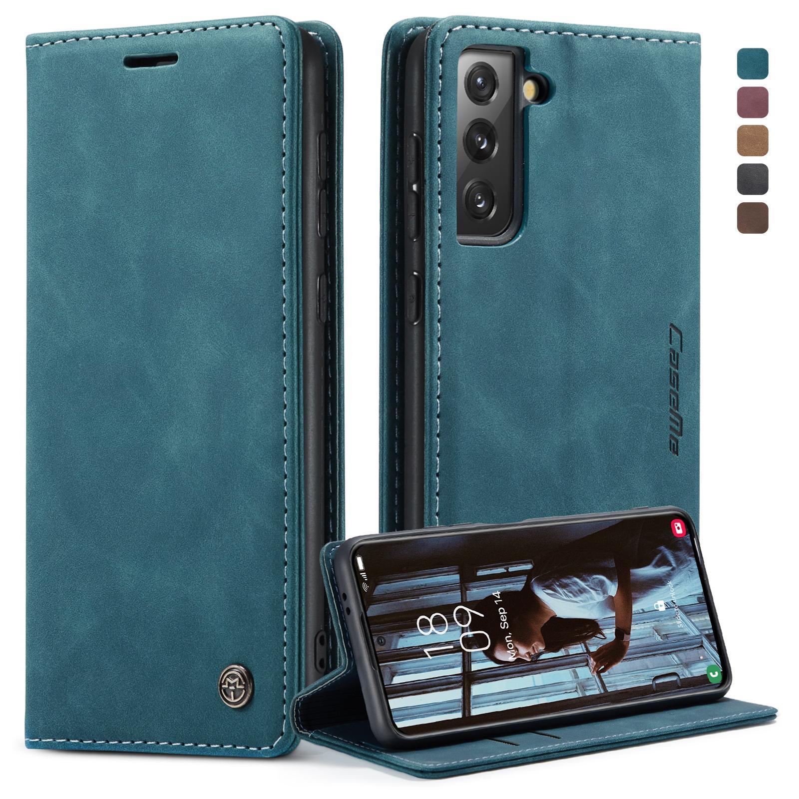 For Samsung Galaxy S21 5G CaseMe 013 Multifunctional Horizontal Flip Leather Case with Holder & Card Slot & WalletBlue