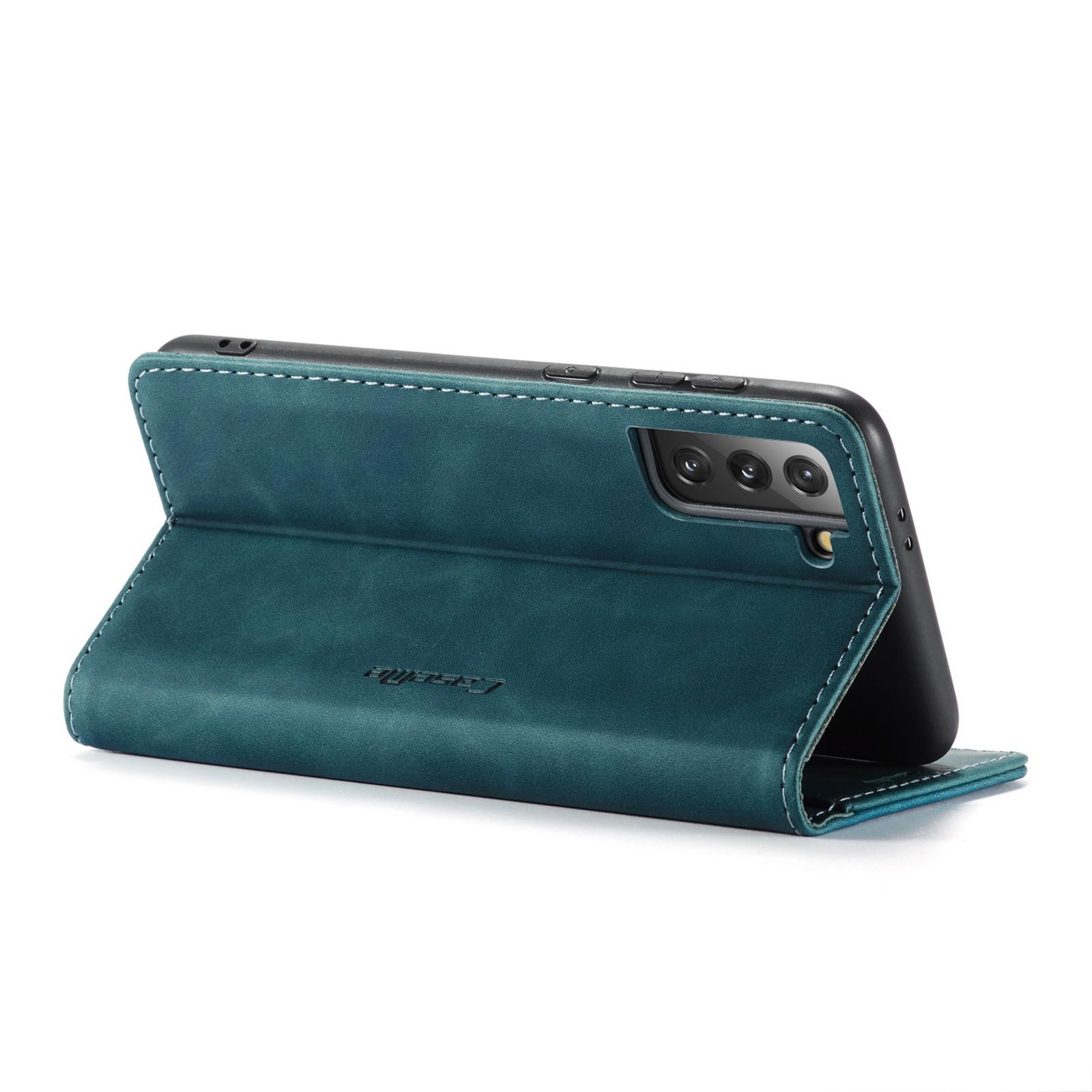 For Samsung Galaxy S21 5G CaseMe 013 Multifunctional Horizontal Flip Leather Case with Holder & Card Slot & WalletBlue