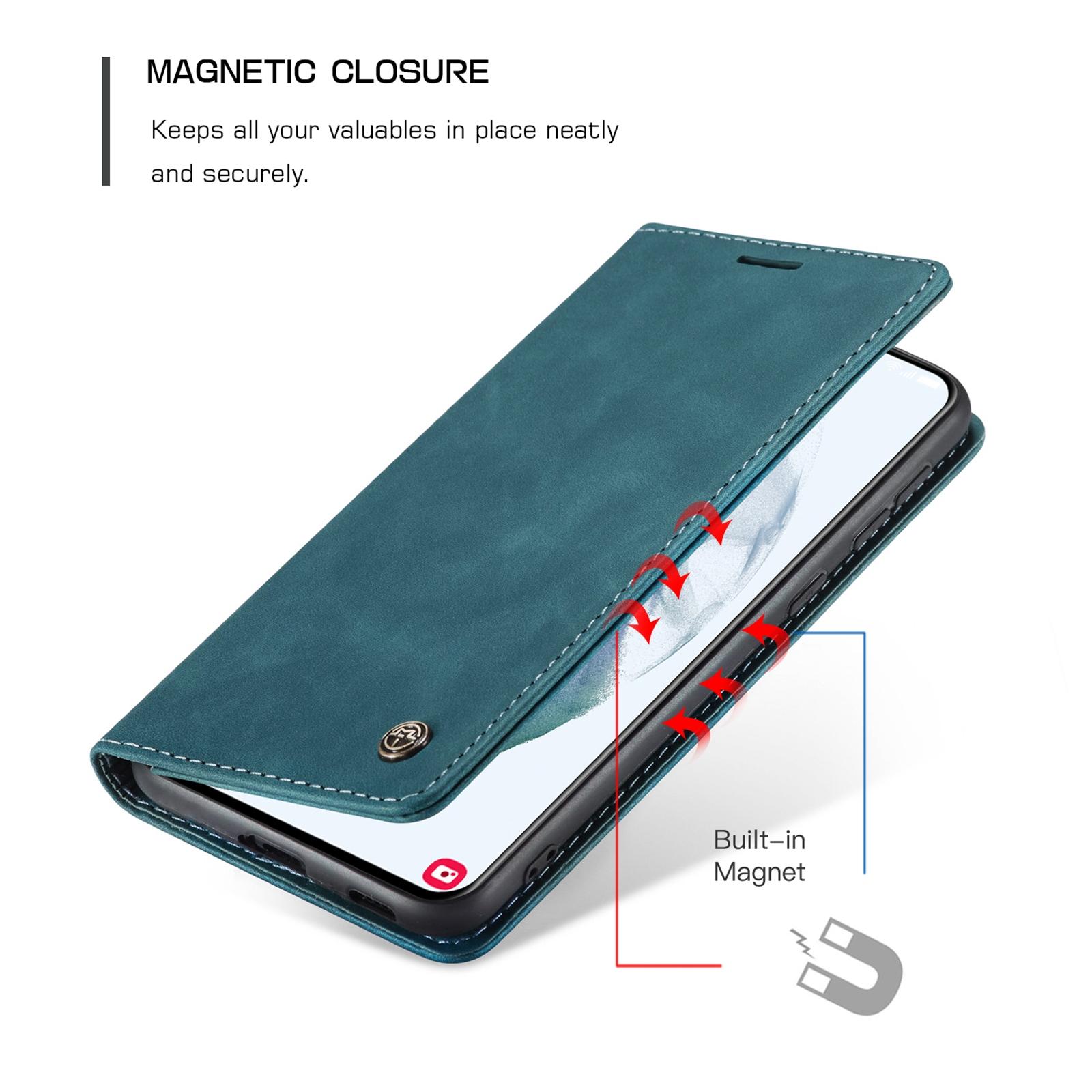 For Samsung Galaxy S21 5G CaseMe 013 Multifunctional Horizontal Flip Leather Case with Holder & Card Slot & WalletBlue