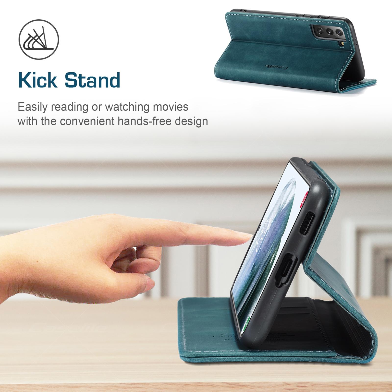 For Samsung Galaxy S21 5G CaseMe 013 Multifunctional Horizontal Flip Leather Case with Holder & Card Slot & WalletBlue