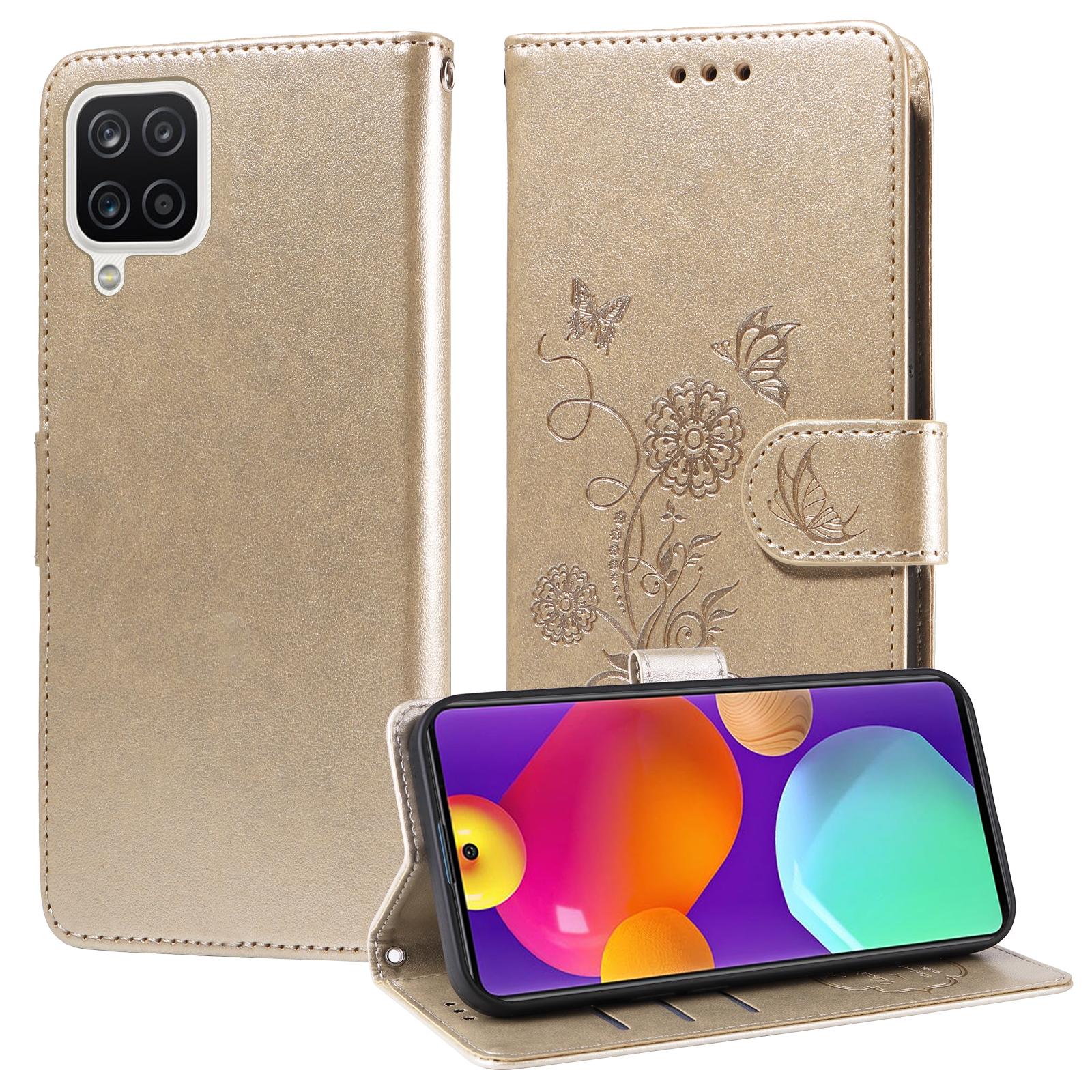 For Samsung Galaxy A17 - A26 - A16 5G Embossed Butterfly Flowers Leather Phone CasePurple