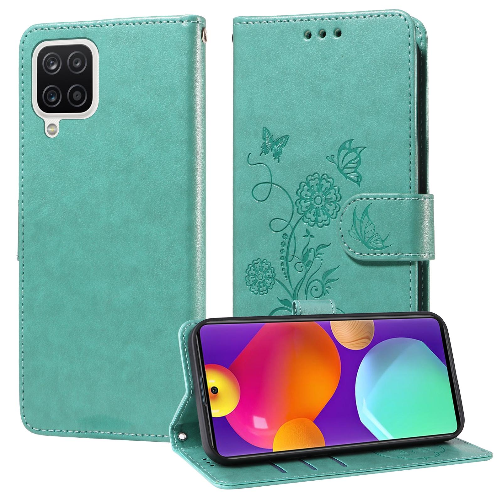 For Samsung Galaxy A17 - A26 - A16 5G Embossed Butterfly Flowers Leather Phone CasePurple
