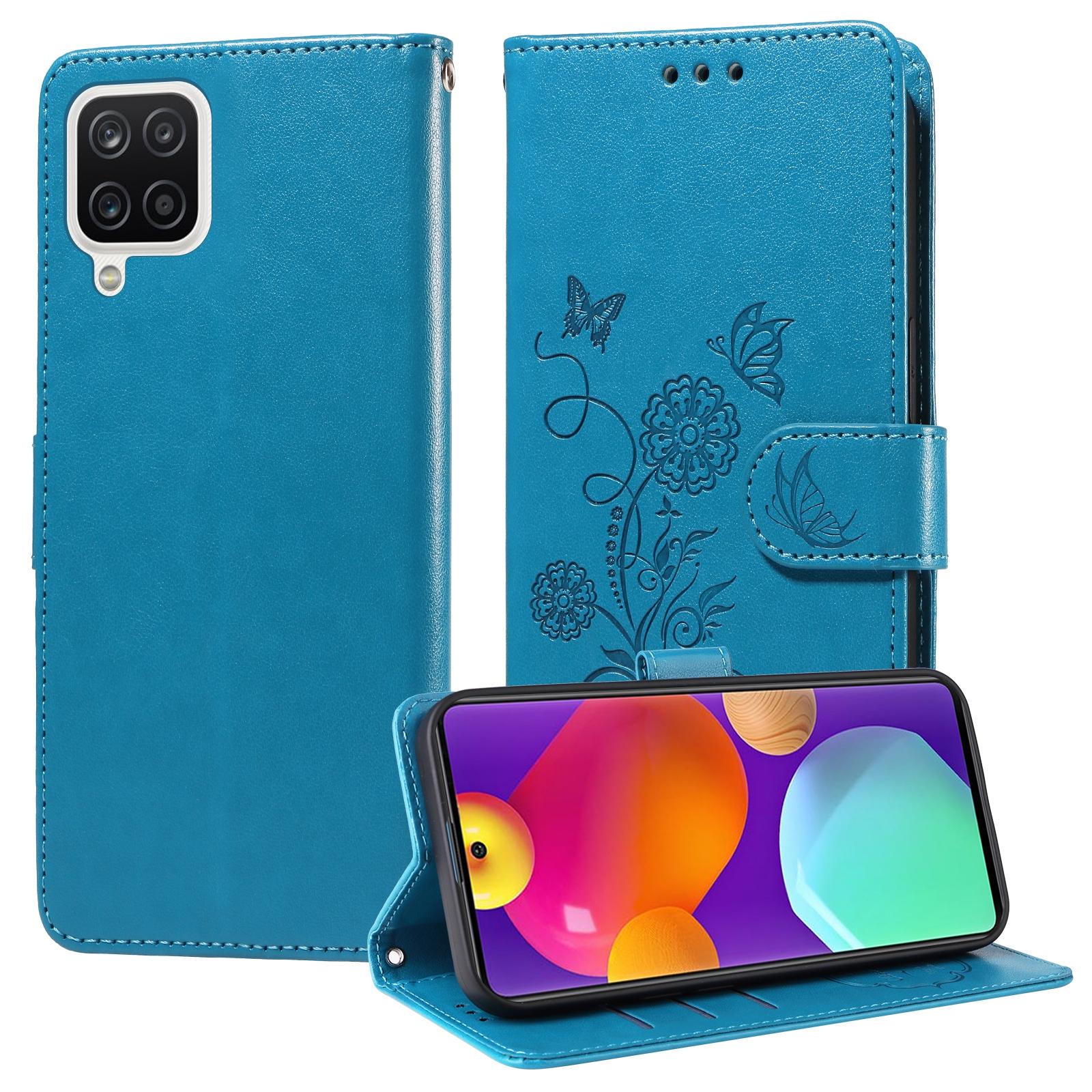 For Samsung Galaxy A17 - A26 - A16 5G Embossed Butterfly Flowers Leather Phone CasePurple