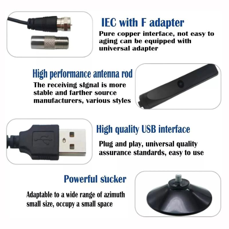 4K 1080P Indoor Digital TV Antenna For Local Channels 50 Miles Range With Amplifier Signal Booster