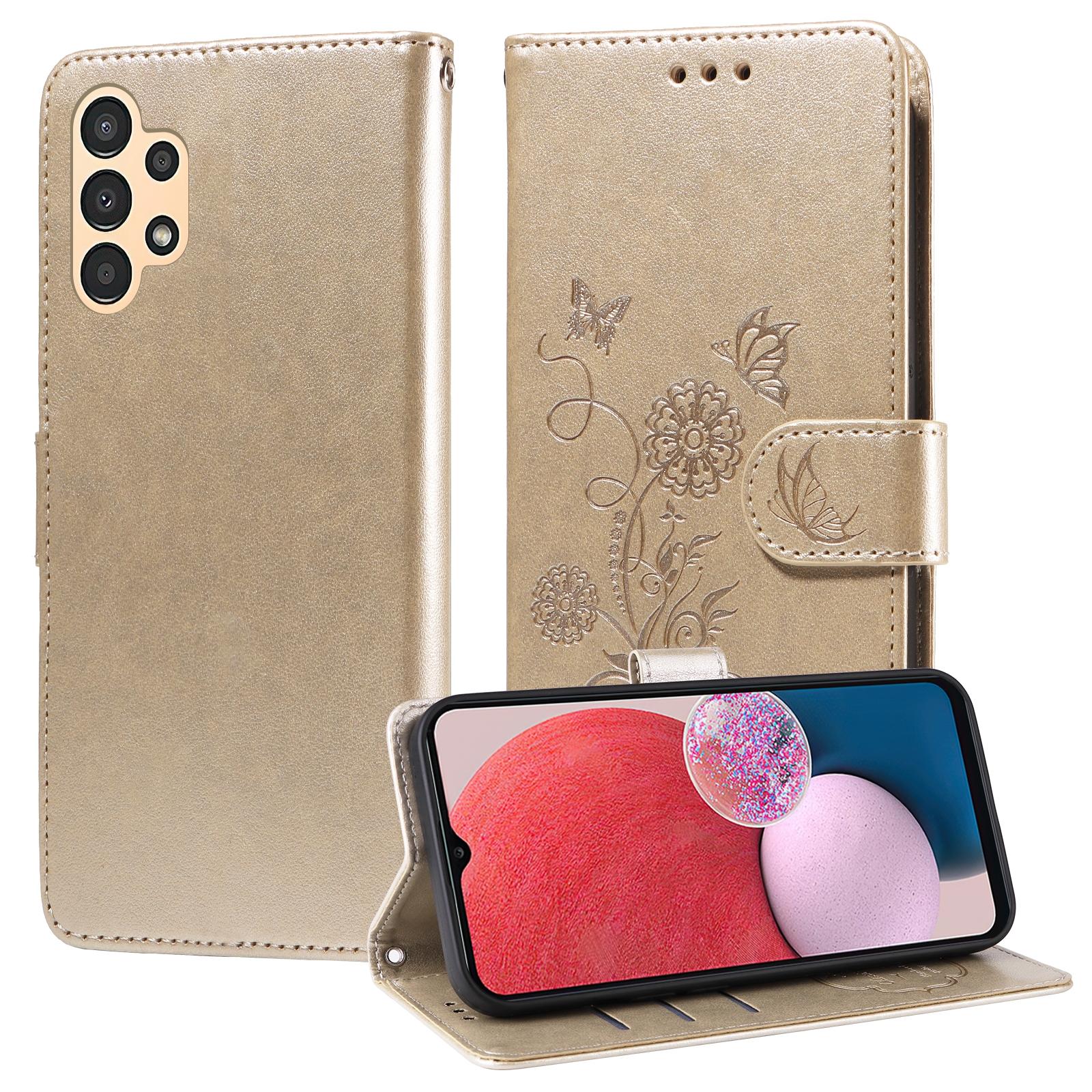 For Samsung Galaxy A17 - A26 - A16 5G Embossed Butterfly Flowers Leather Phone CasePurple