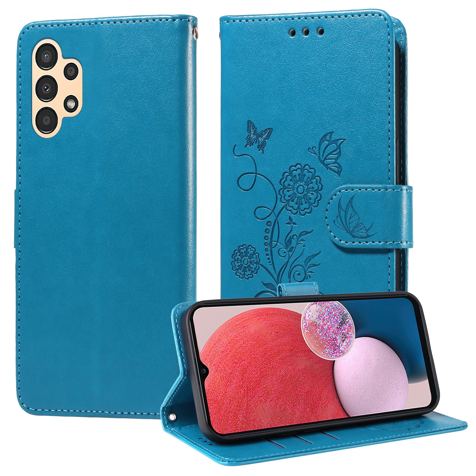 For Samsung Galaxy A17 - A26 - A16 5G Embossed Butterfly Flowers Leather Phone CasePurple