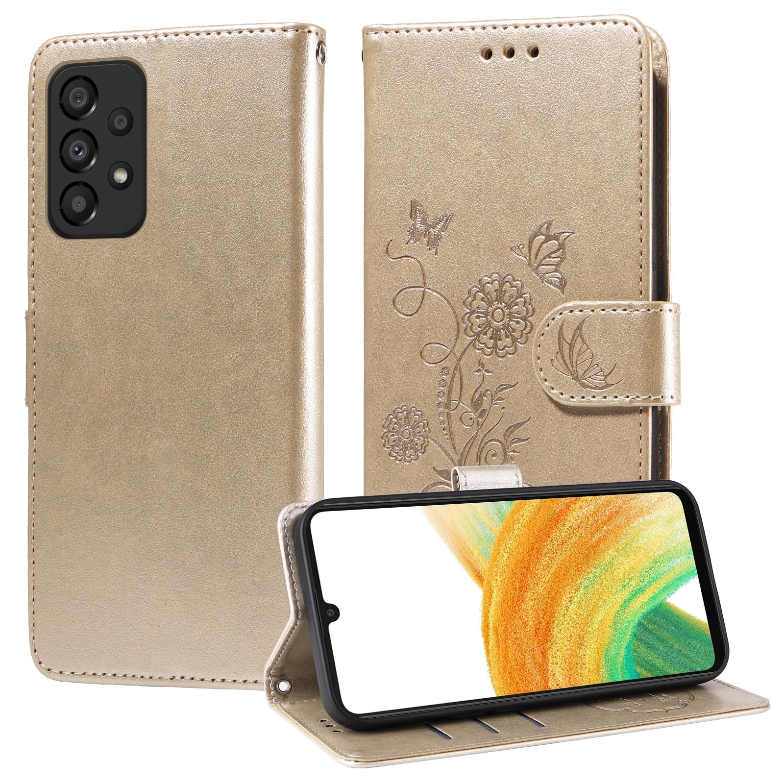For Samsung Galaxy A17 - A26 - A16 5G Embossed Butterfly Flowers Leather Phone CasePurple