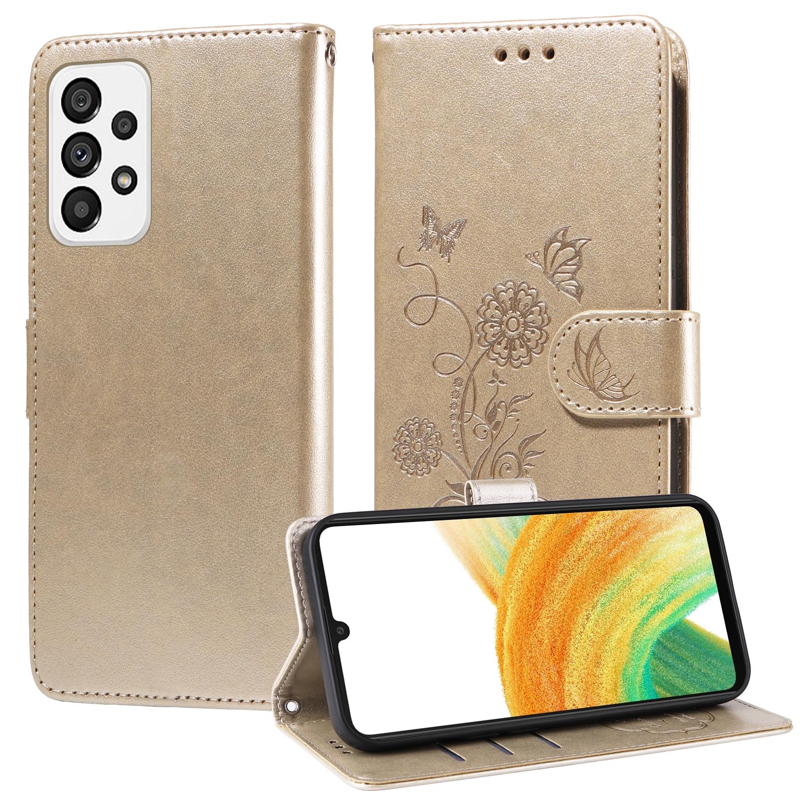 For Samsung Galaxy A17 - A26 - A16 5G Embossed Butterfly Flowers Leather Phone CasePurple