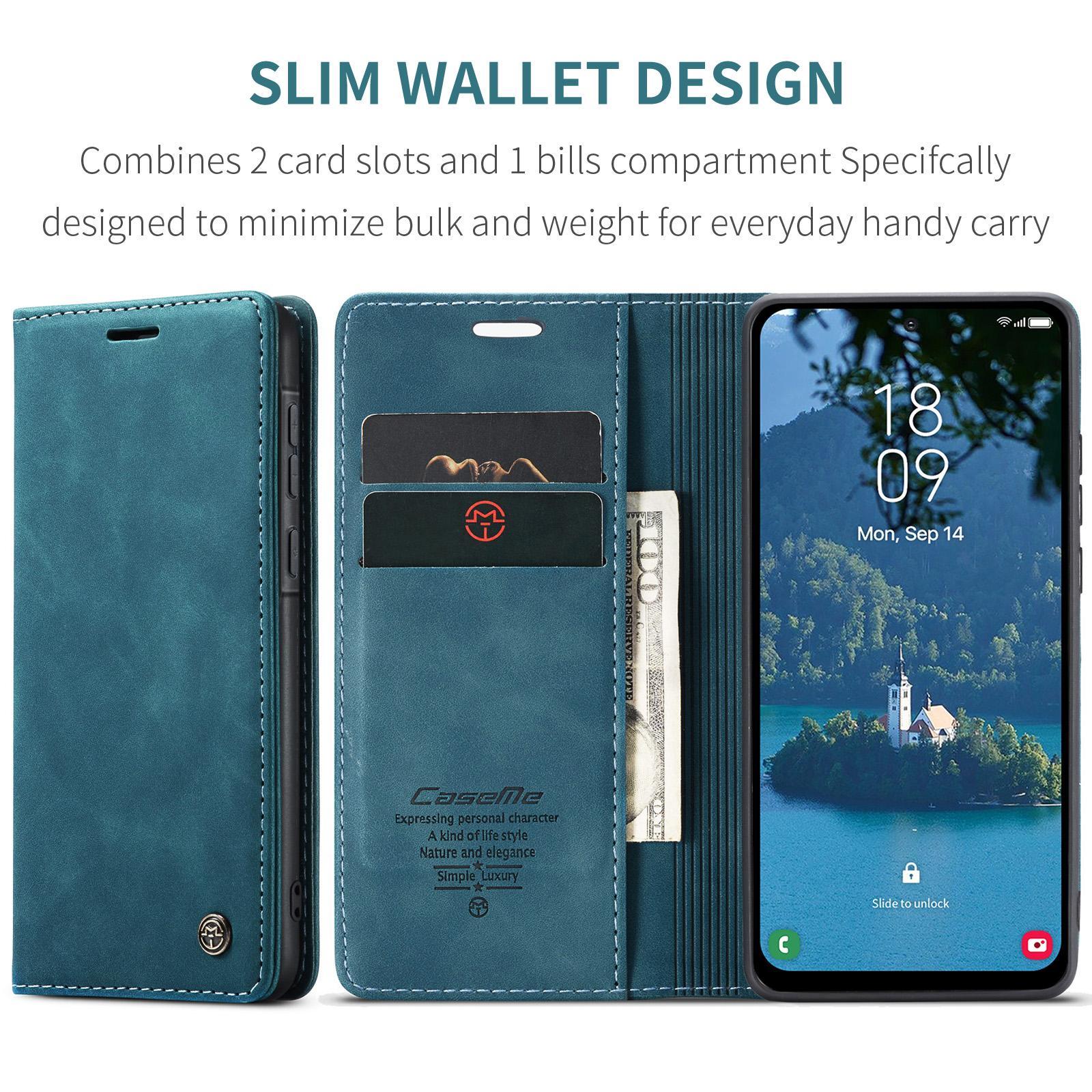 For Samsung Galaxy A36 CaseMe 013 Multifunctional Horizontal Flip Leather Phone CaseBlue