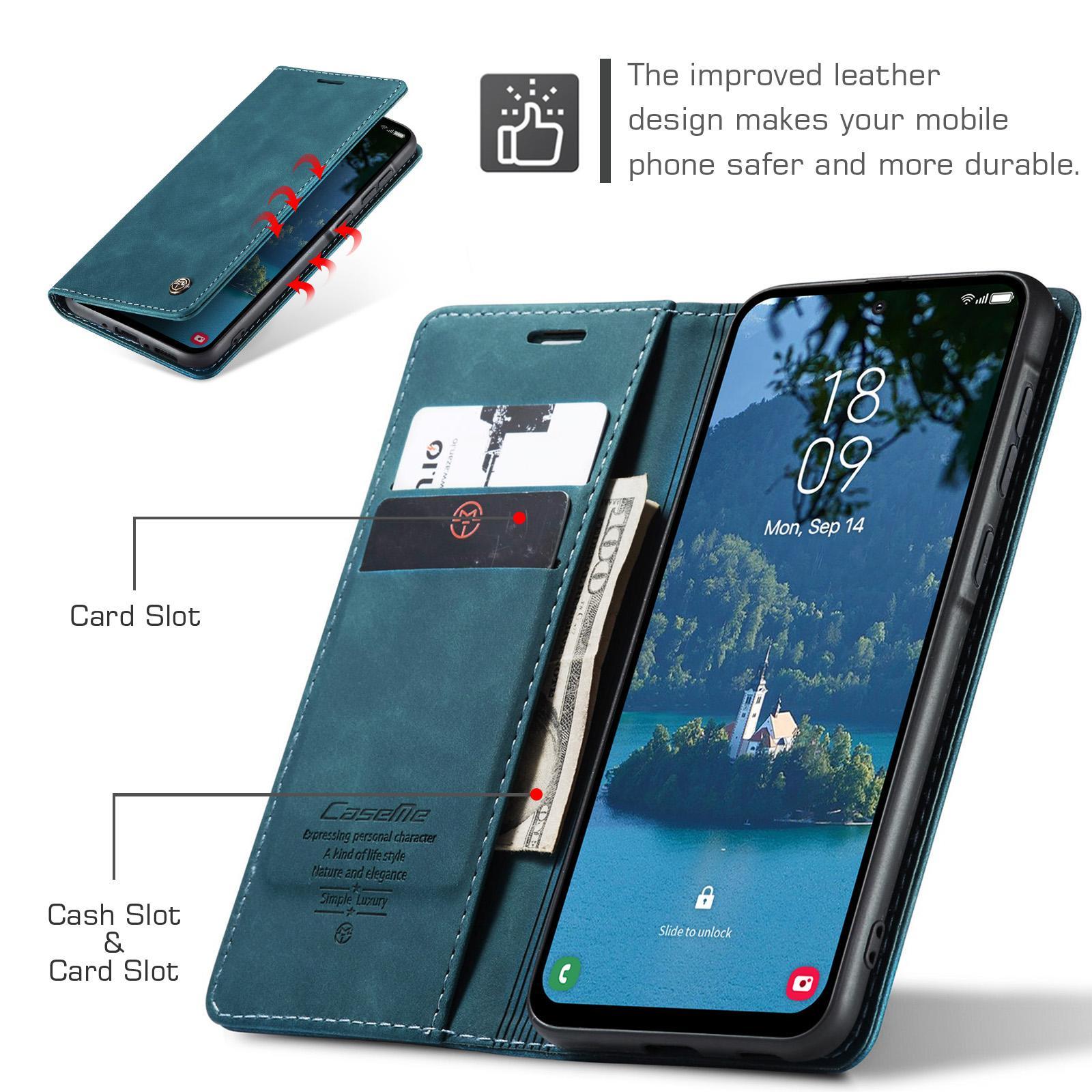 For Samsung Galaxy A36 CaseMe 013 Multifunctional Horizontal Flip Leather Phone CaseBlue
